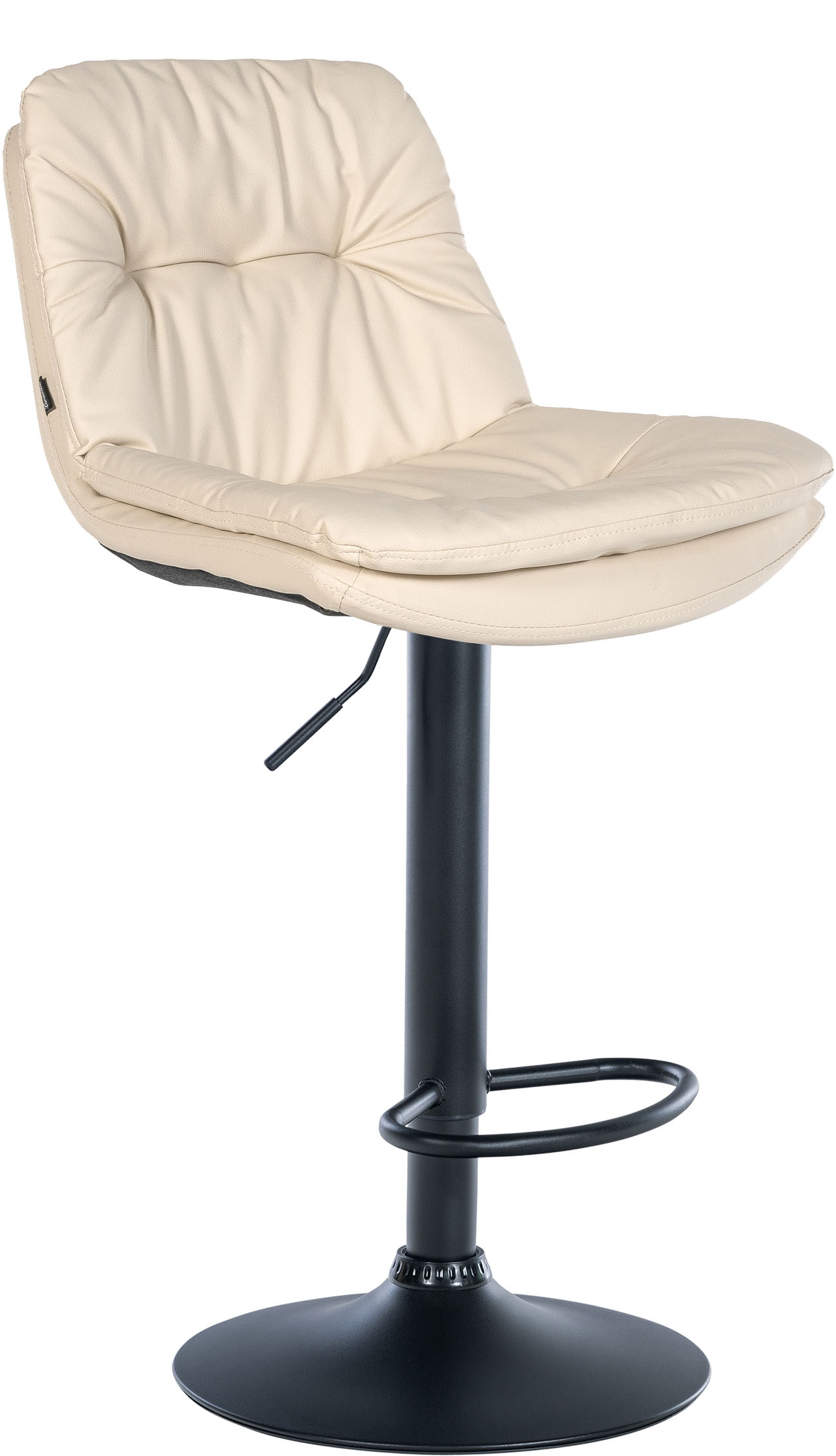 Barhocker Laurel Kunstleder Metall matt schwarz creme