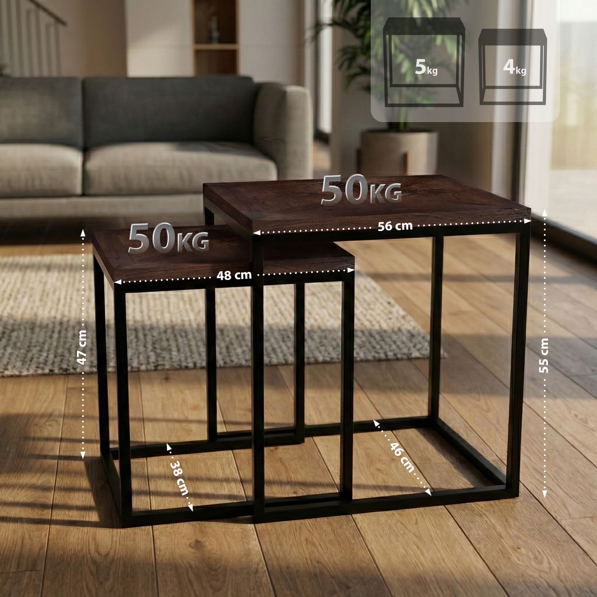 2er Set Beistelltische Talero