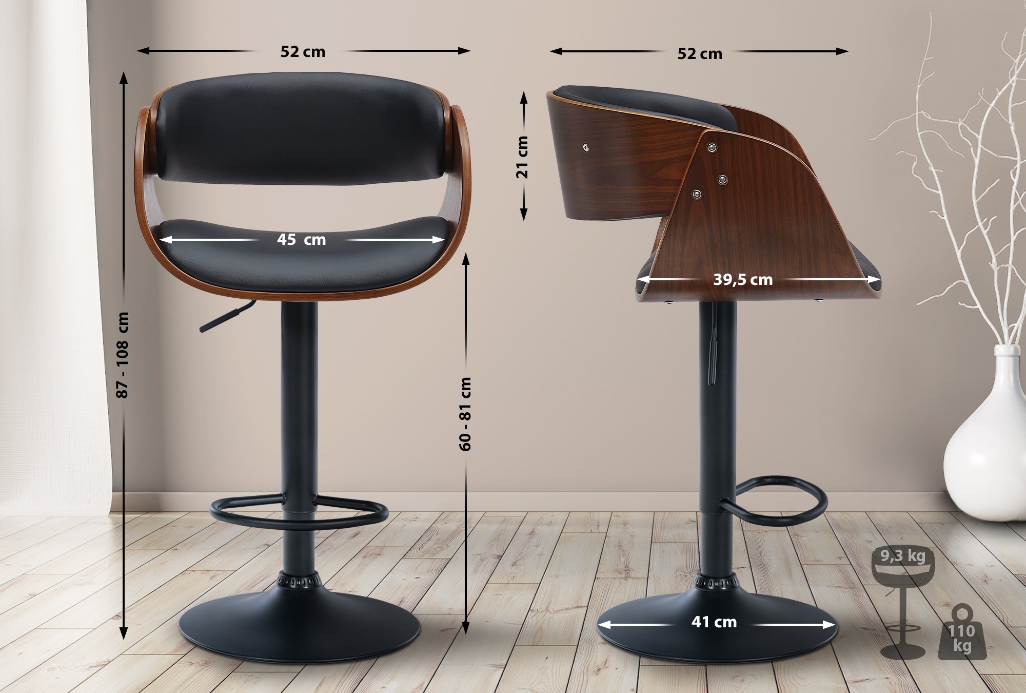 Barhocker Portmore Kunstleder