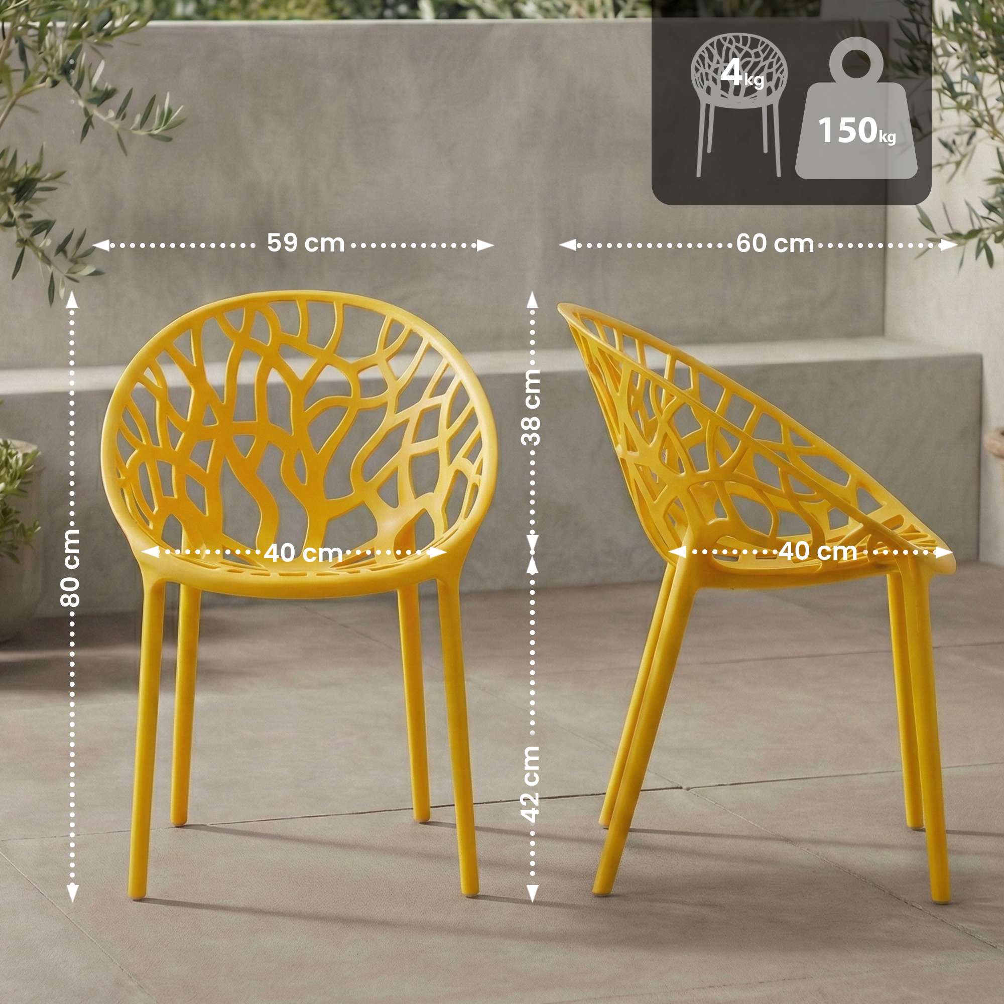 2er Set Gartenstühle Hope