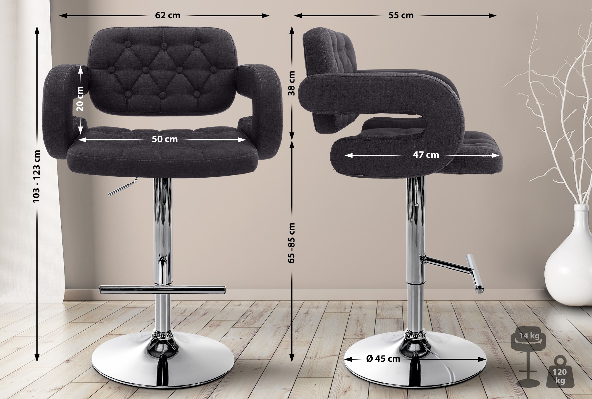 Barhocker Dublin Stoff
