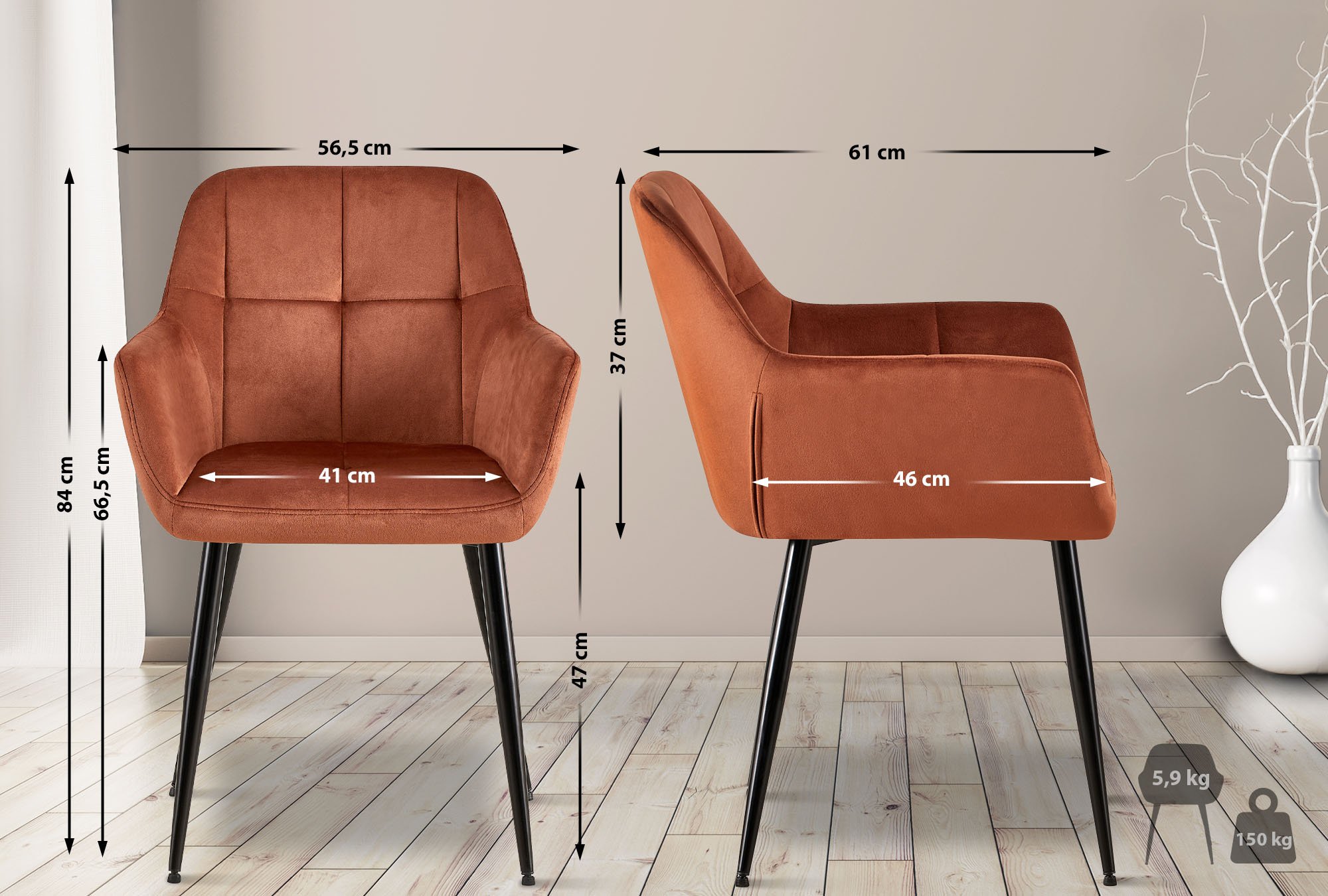 4er Set Esszimmerstühle Emia