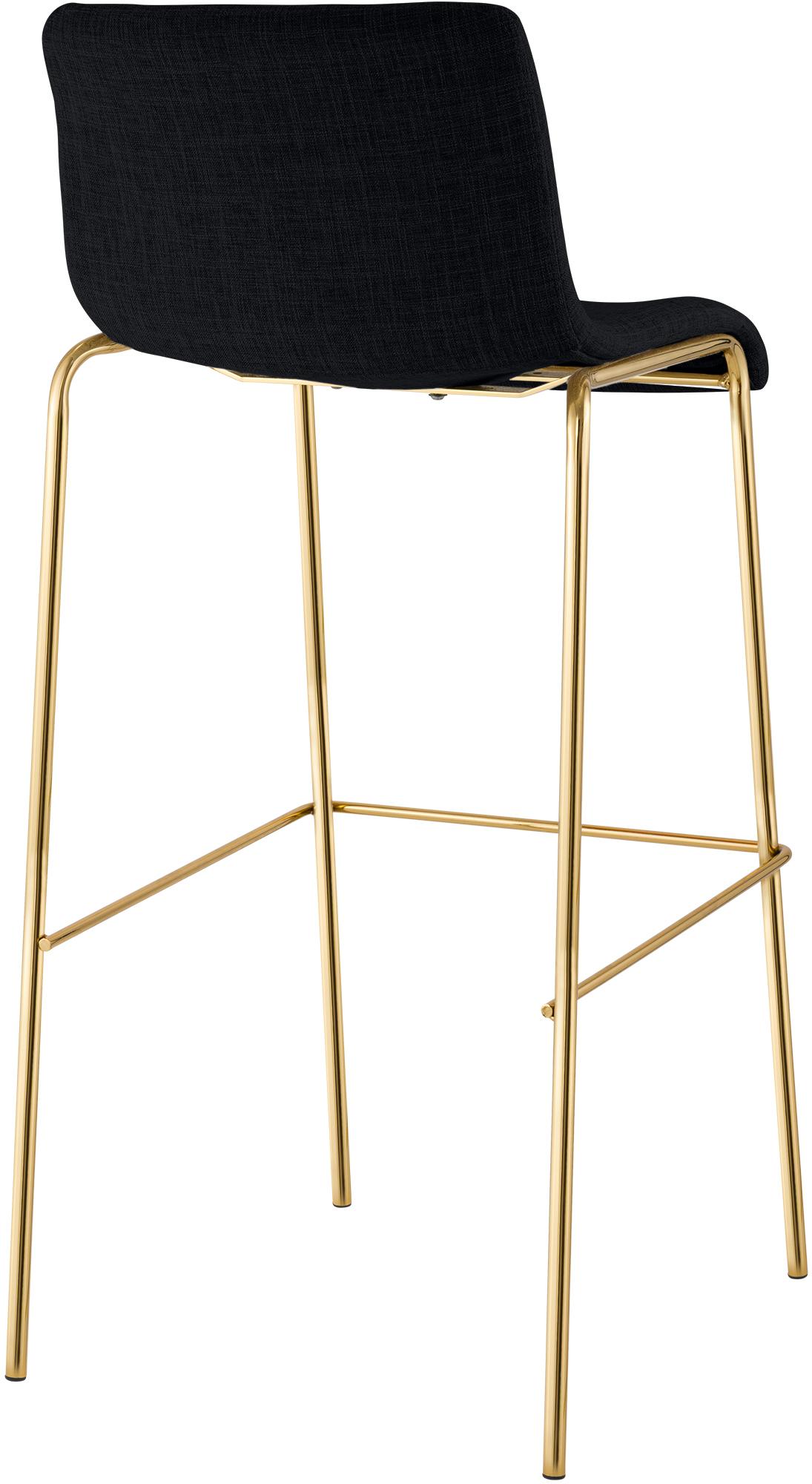 2er Set Barhocker Hover Stoff Vierfußgestell Gold