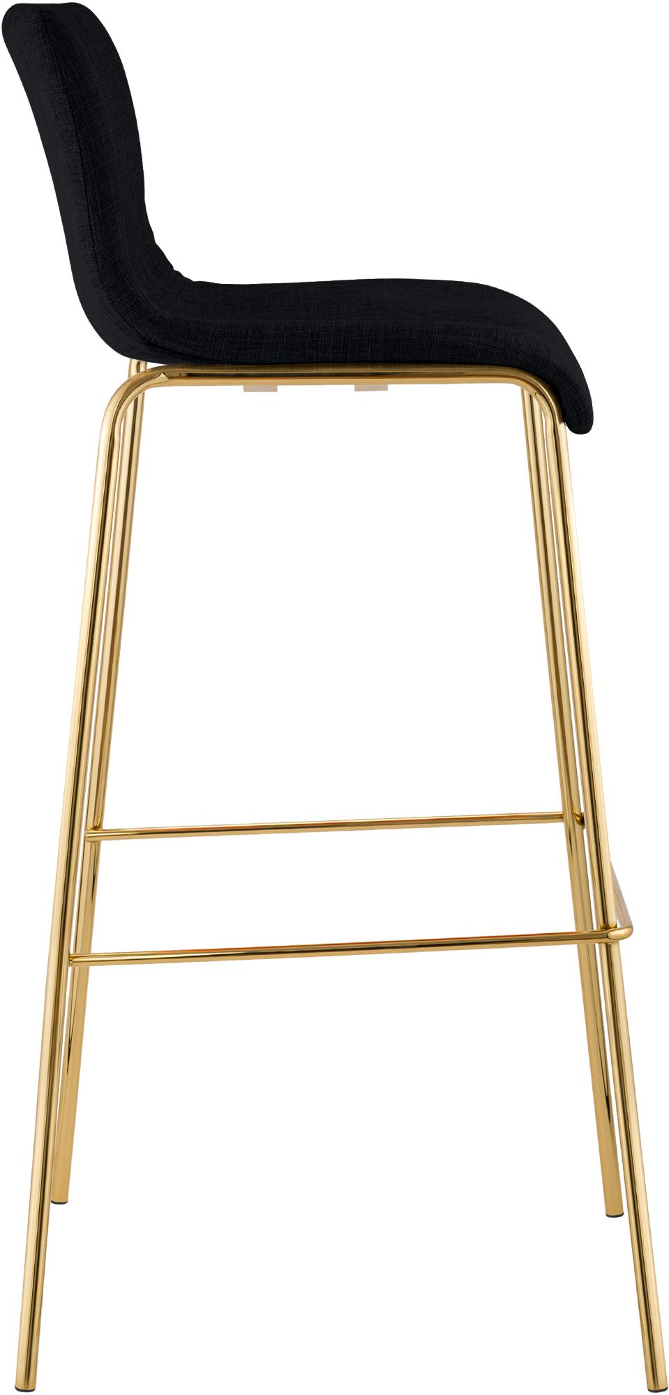 2er Set Barhocker Hover Stoff Vierfußgestell Gold