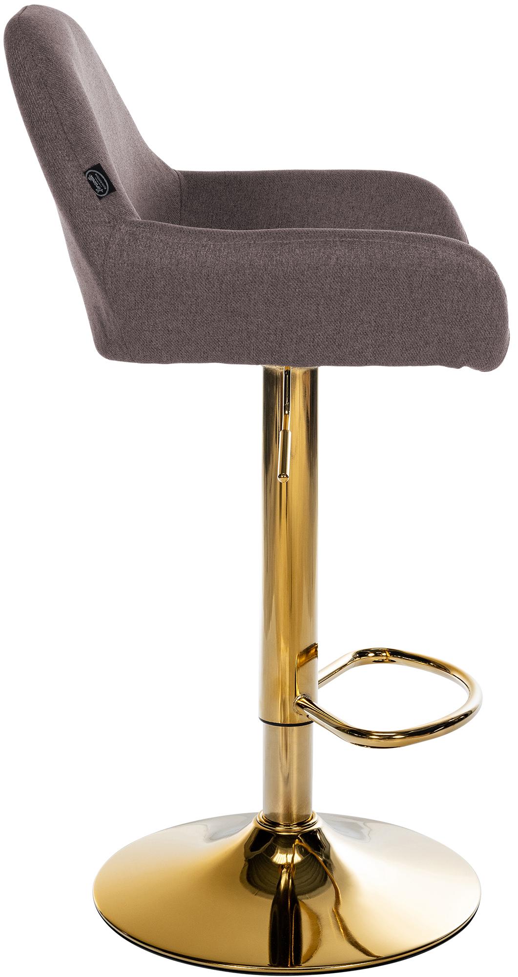 2er Set Barhocker Braga Gold Stoff braun