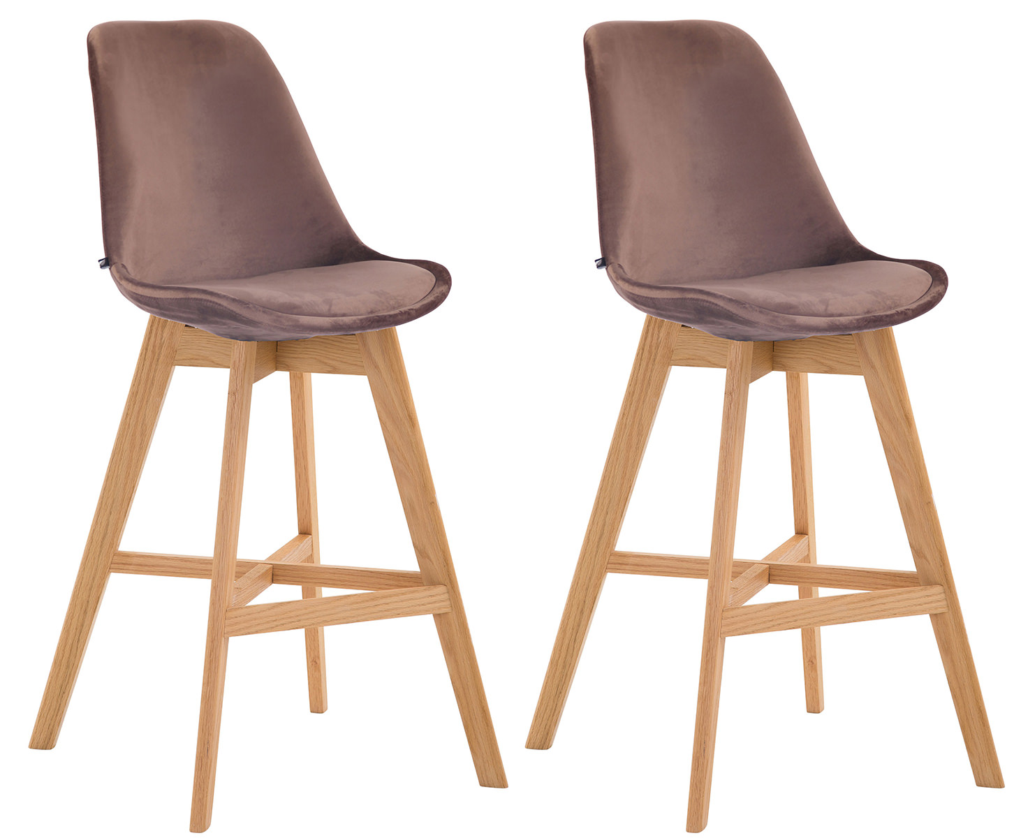 2er Set Barhocker Cannes Samt braun natura
