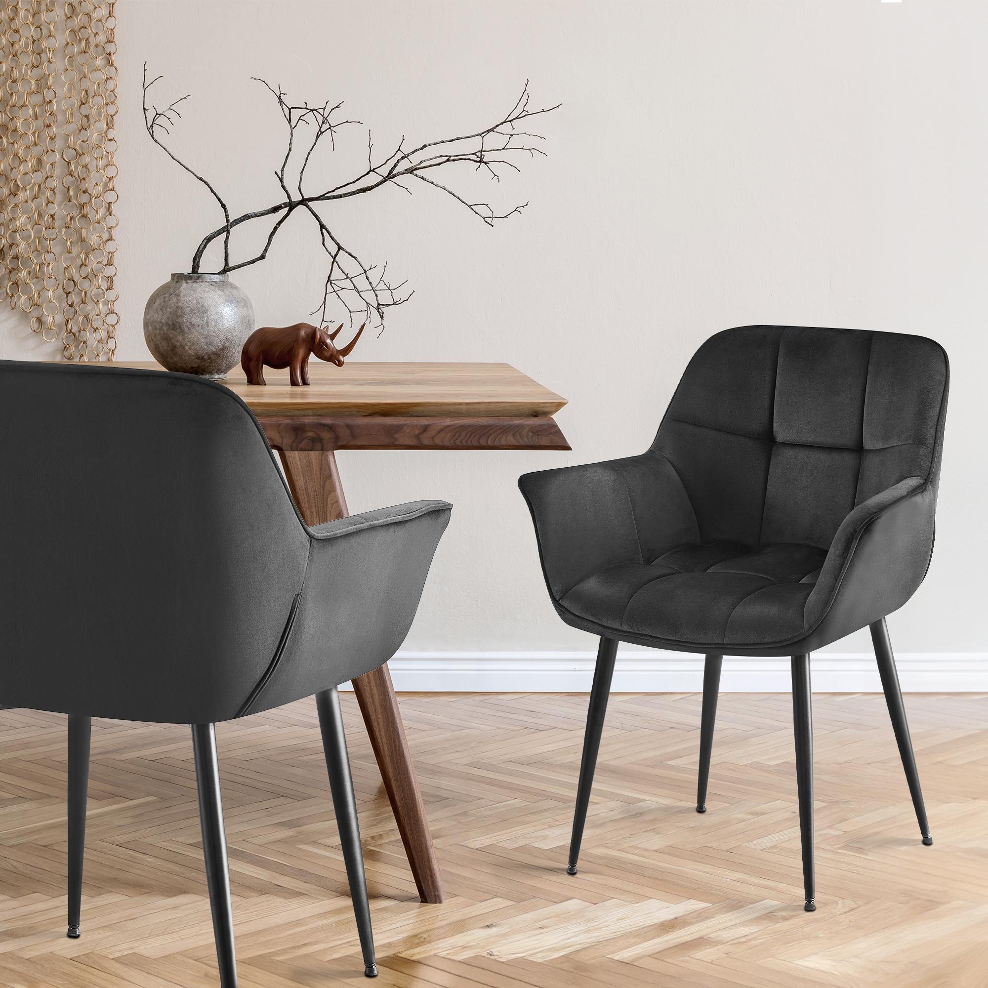 2er Set Esszimmerstuhl Roseville Samt