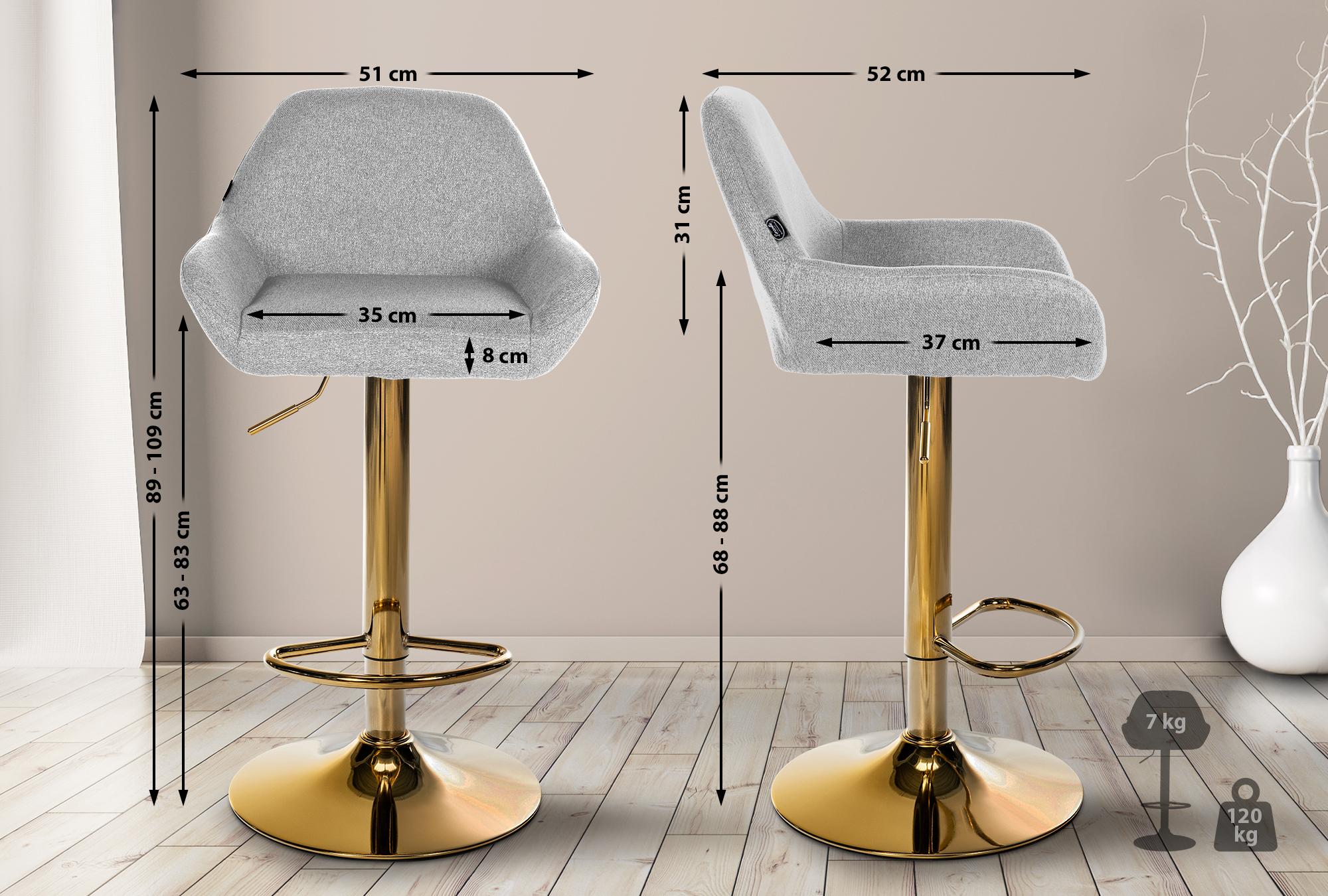 Barhocker Braga Gold Stoff
