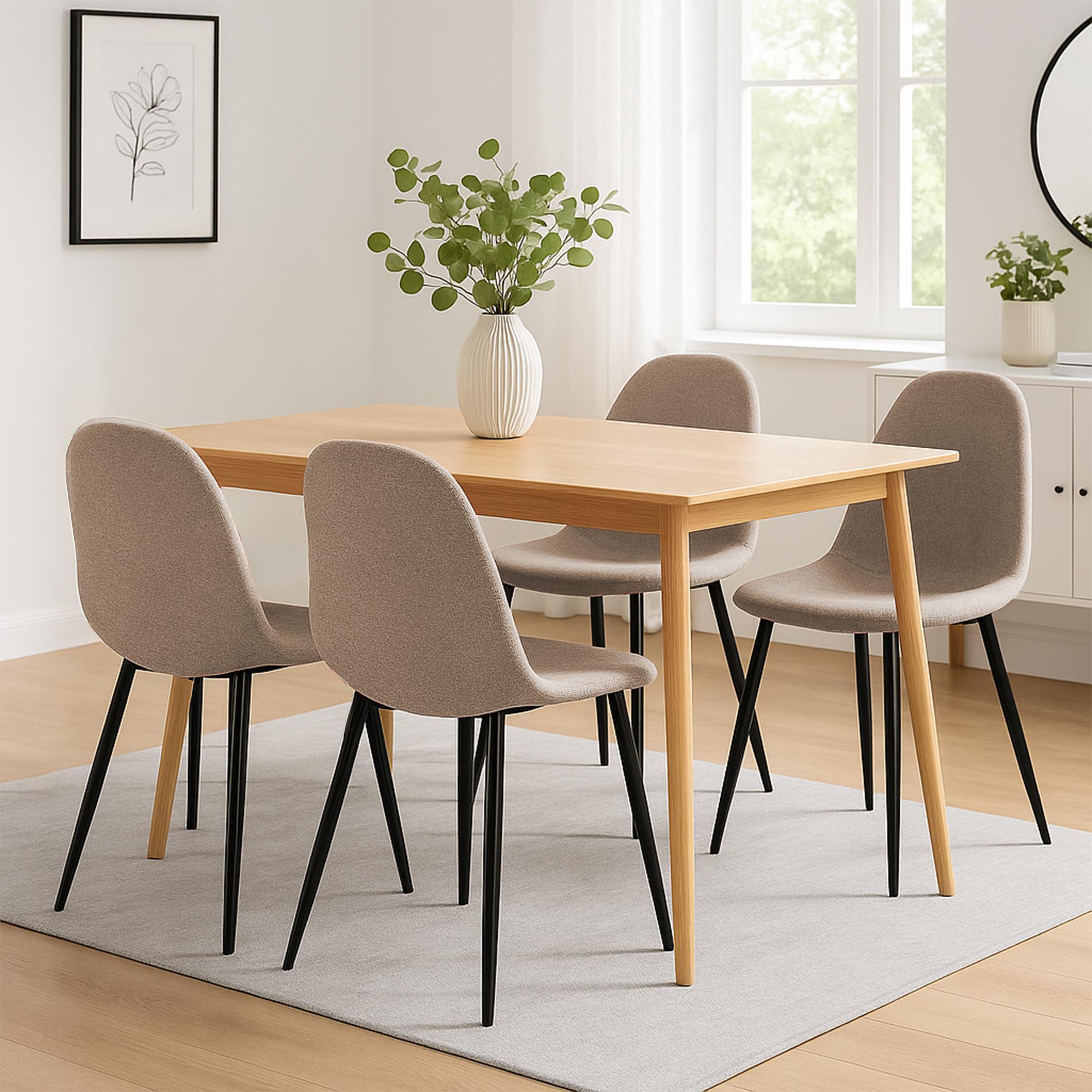 4er Set Esszimmerstühle Napier creme Stoff