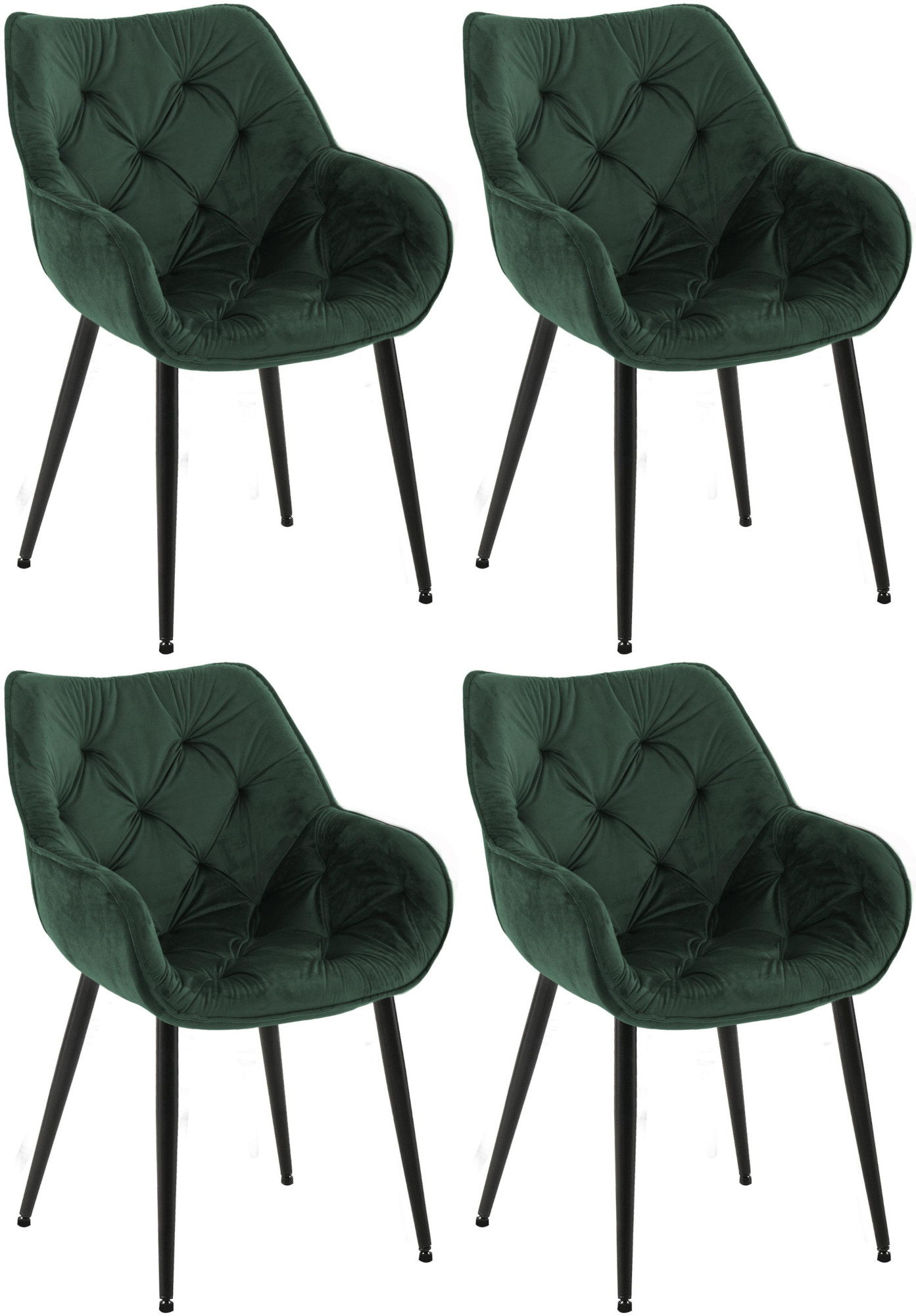 4er Set Stuhl Tanna Samt | 323166
