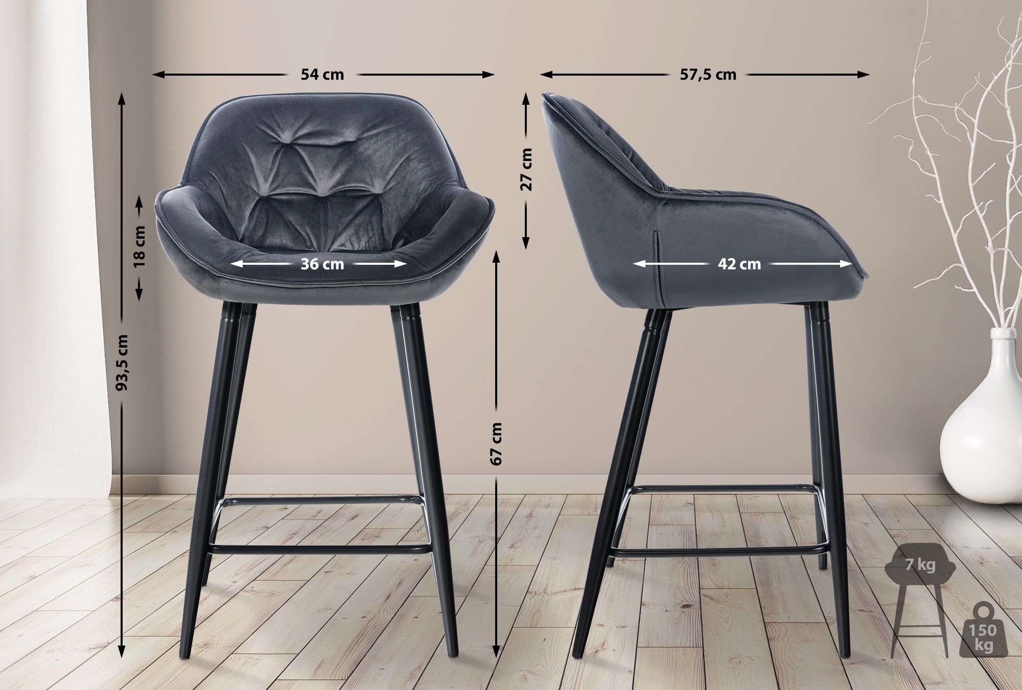 2er Set Barhocker Gibson