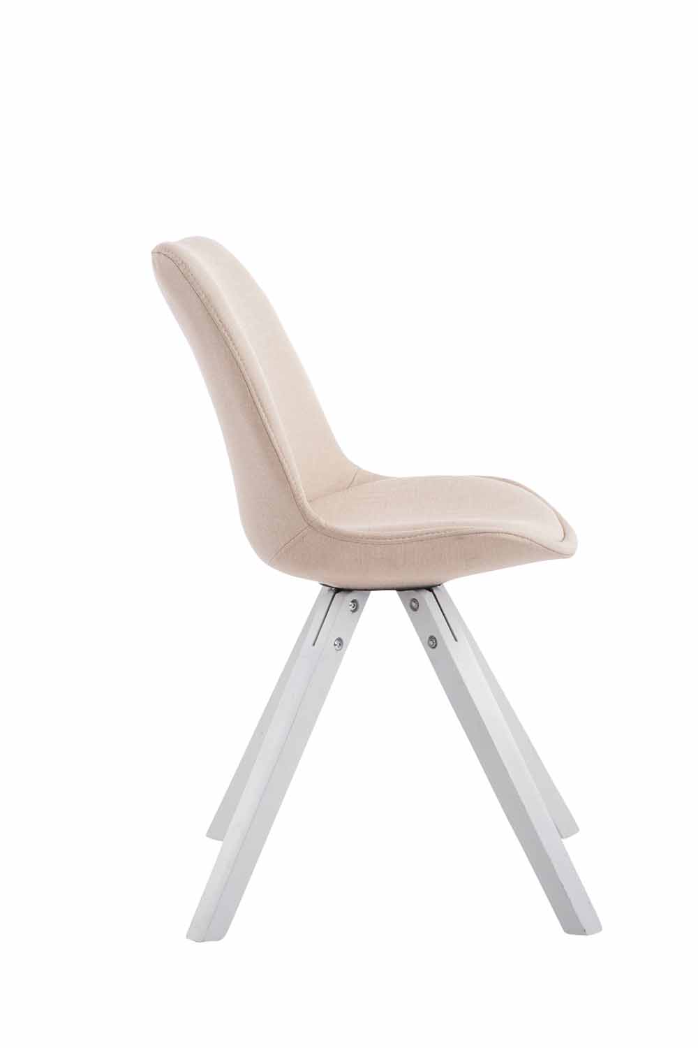 Besucherstuhl Toulouse Stoff Square creme weiß