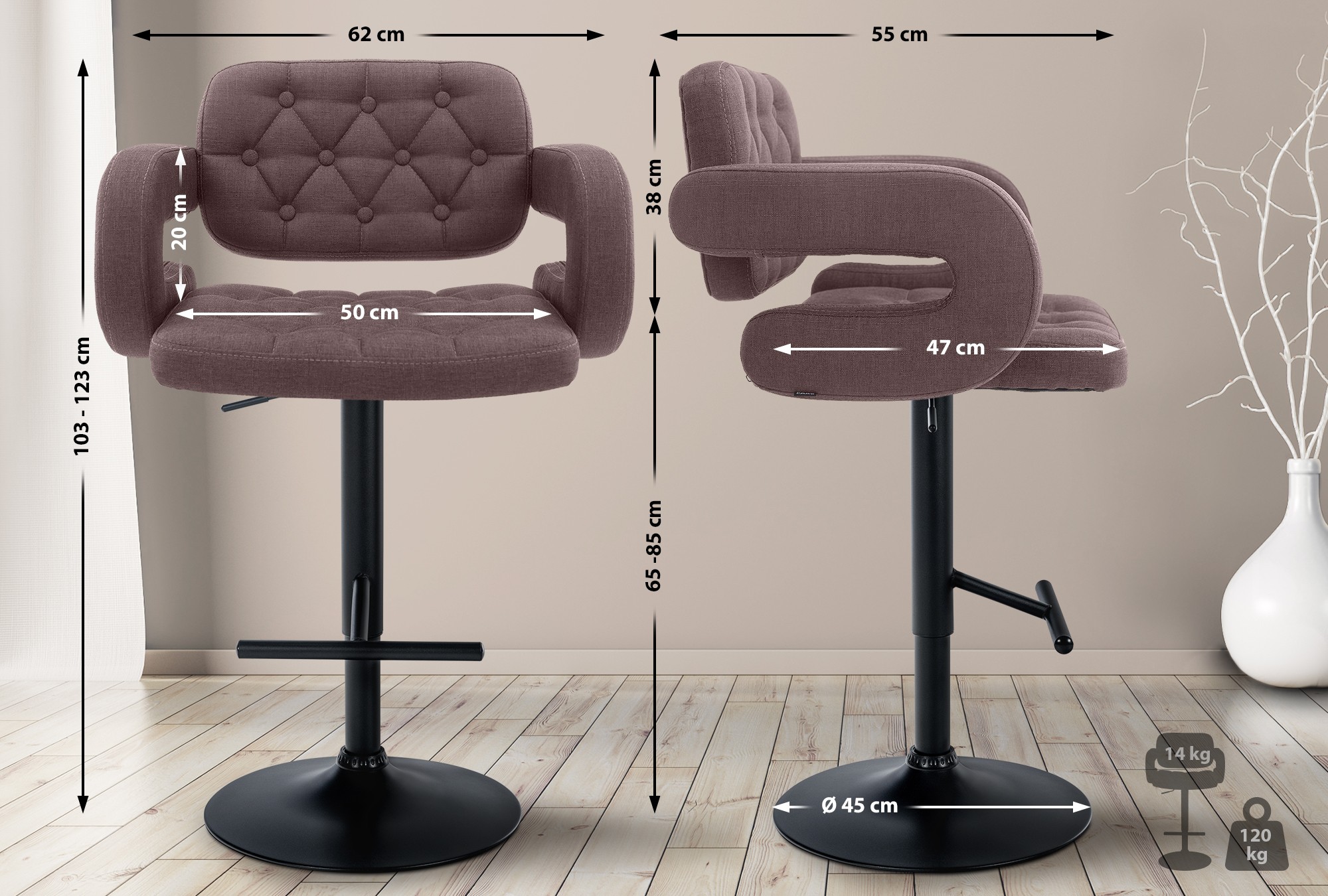 Barhocker Dublin Stoff