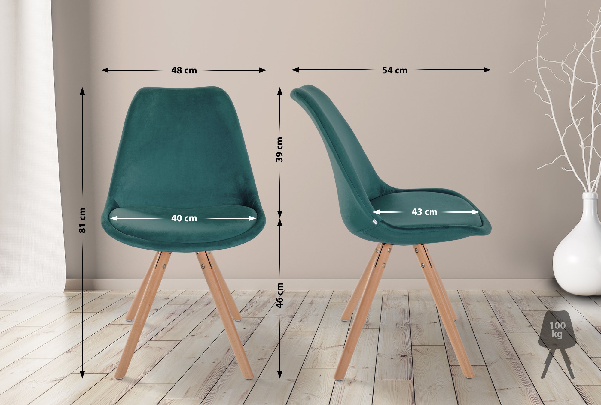 4er Set Stühle Sofia Samt