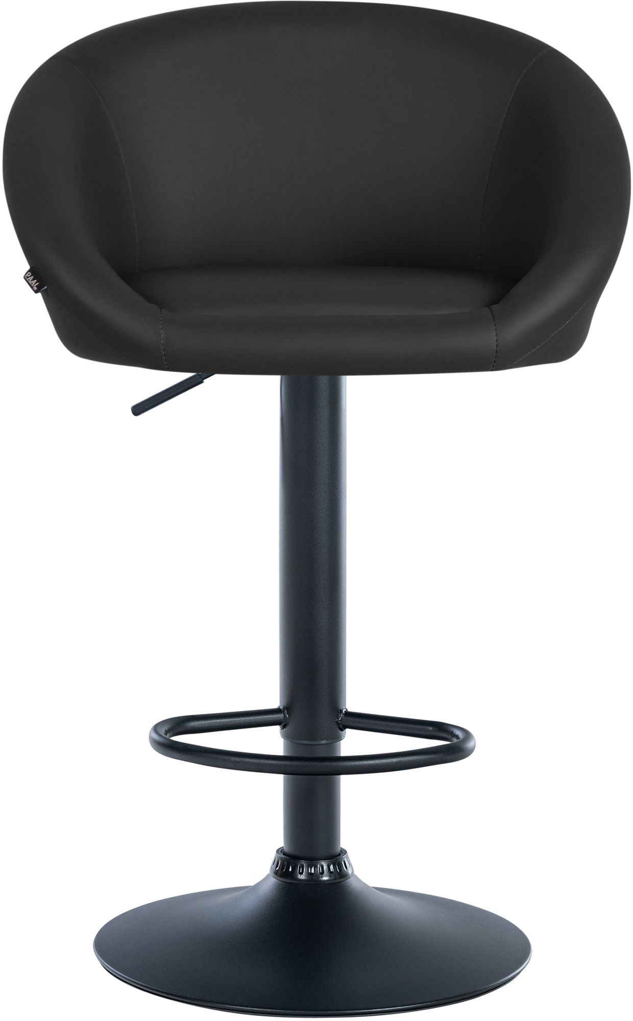 Barhocker Davie Kunstleder Metall matt schwarz schwarz