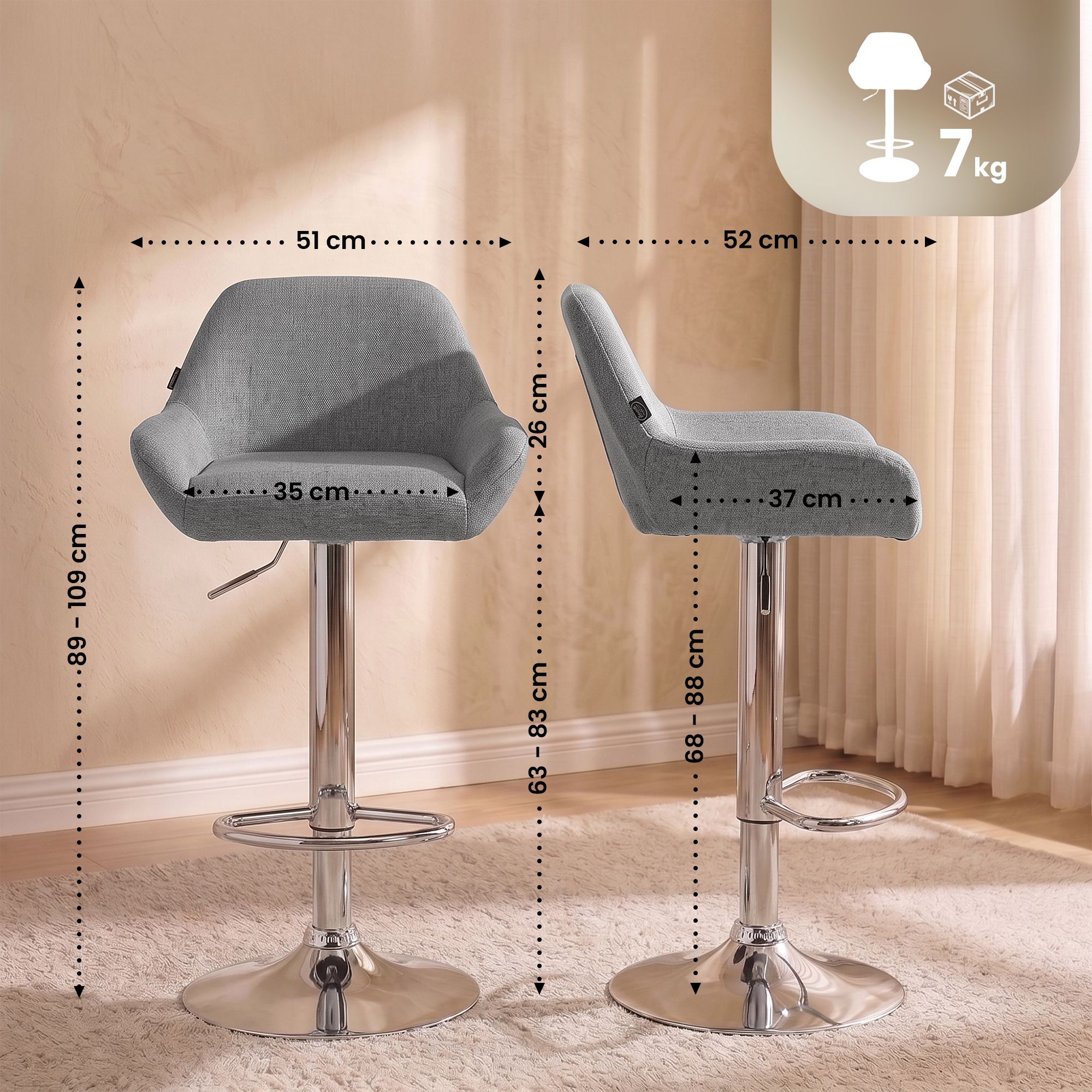 Barhocker Braga Stoff