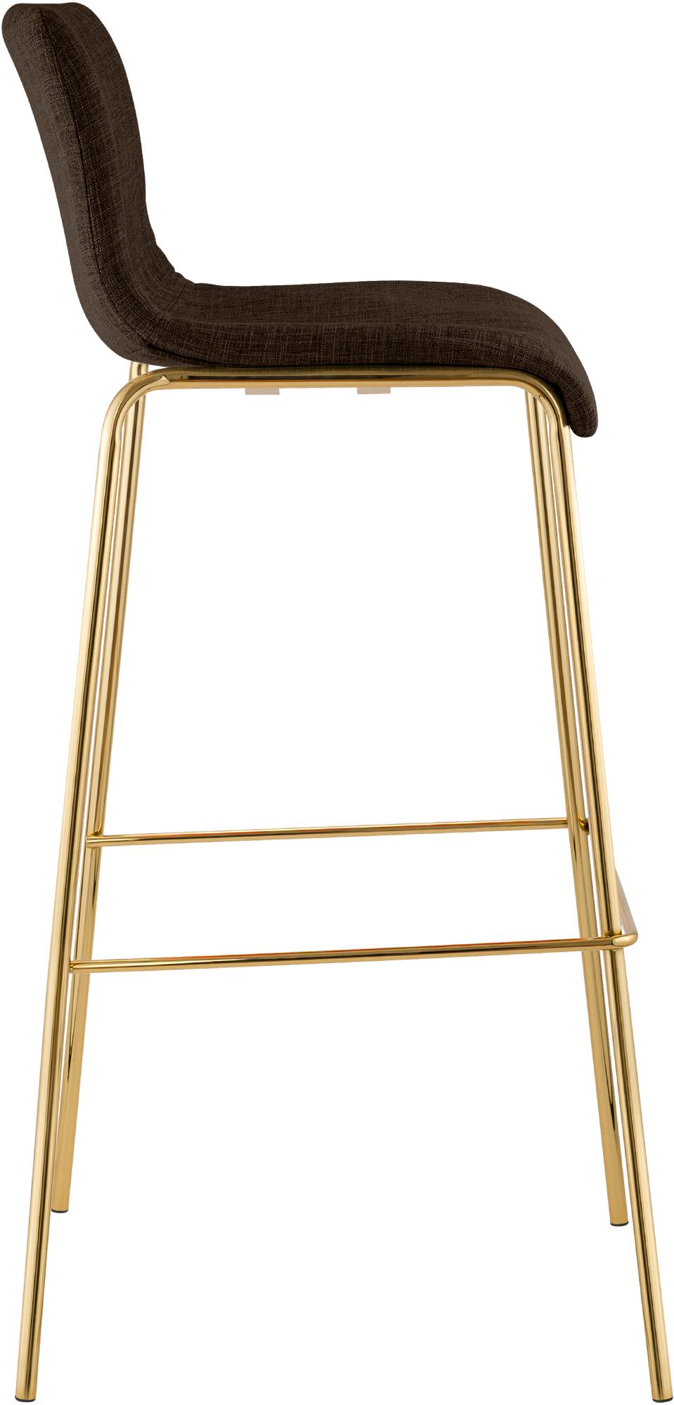 2er Set Barhocker Hover Stoff Vierfußgestell Gold