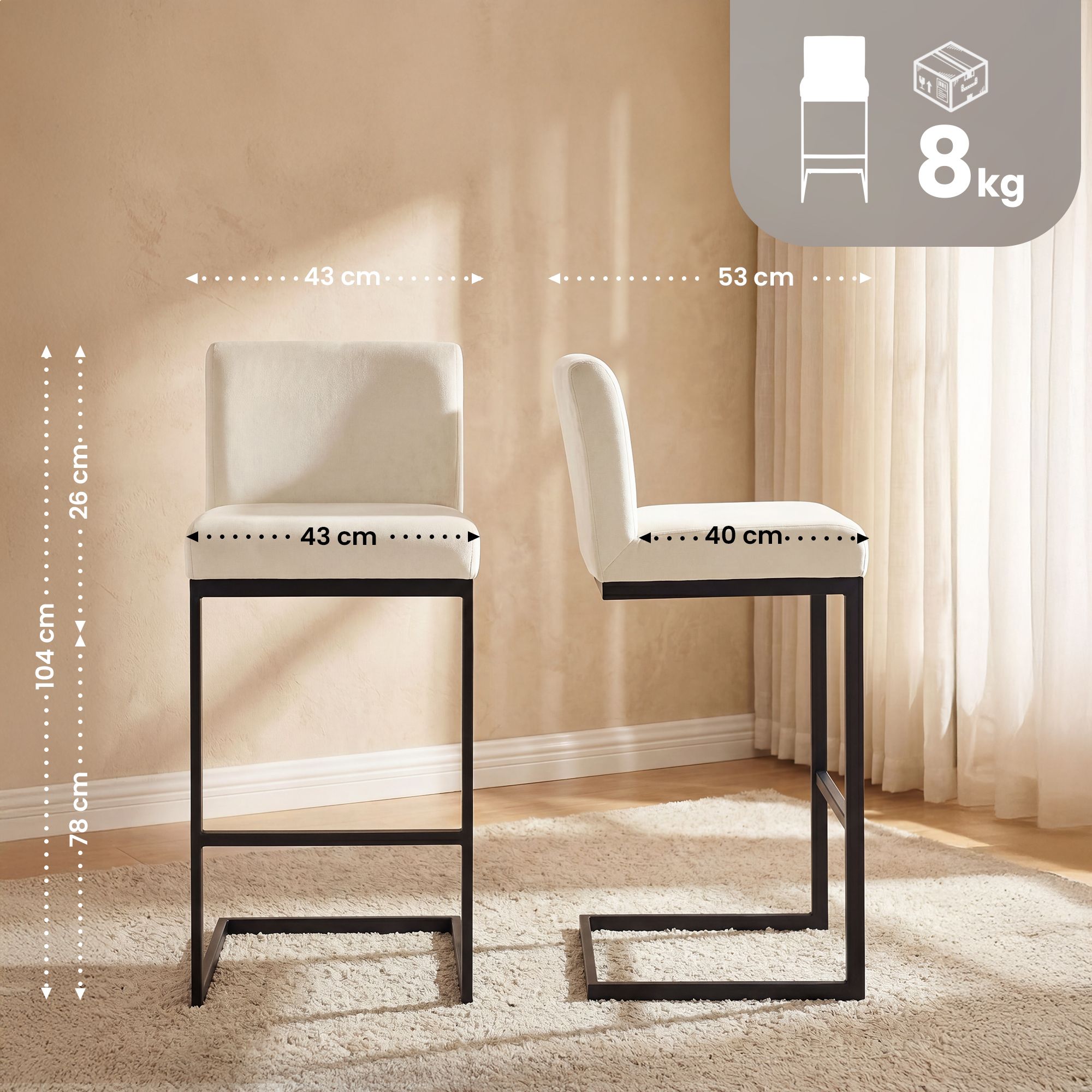 Barhocker Hopewell Samt