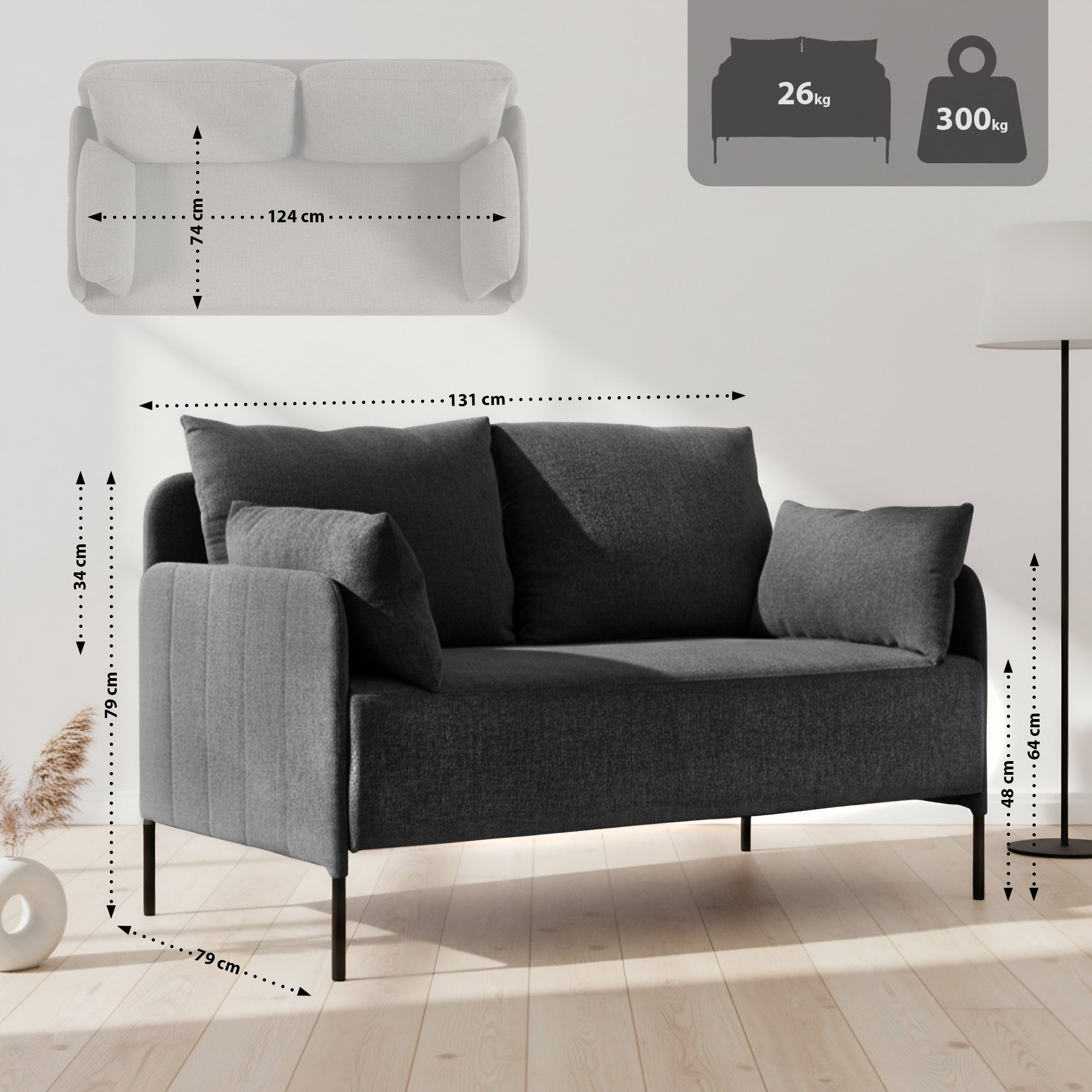 Couch 2-Sitzer Ziden