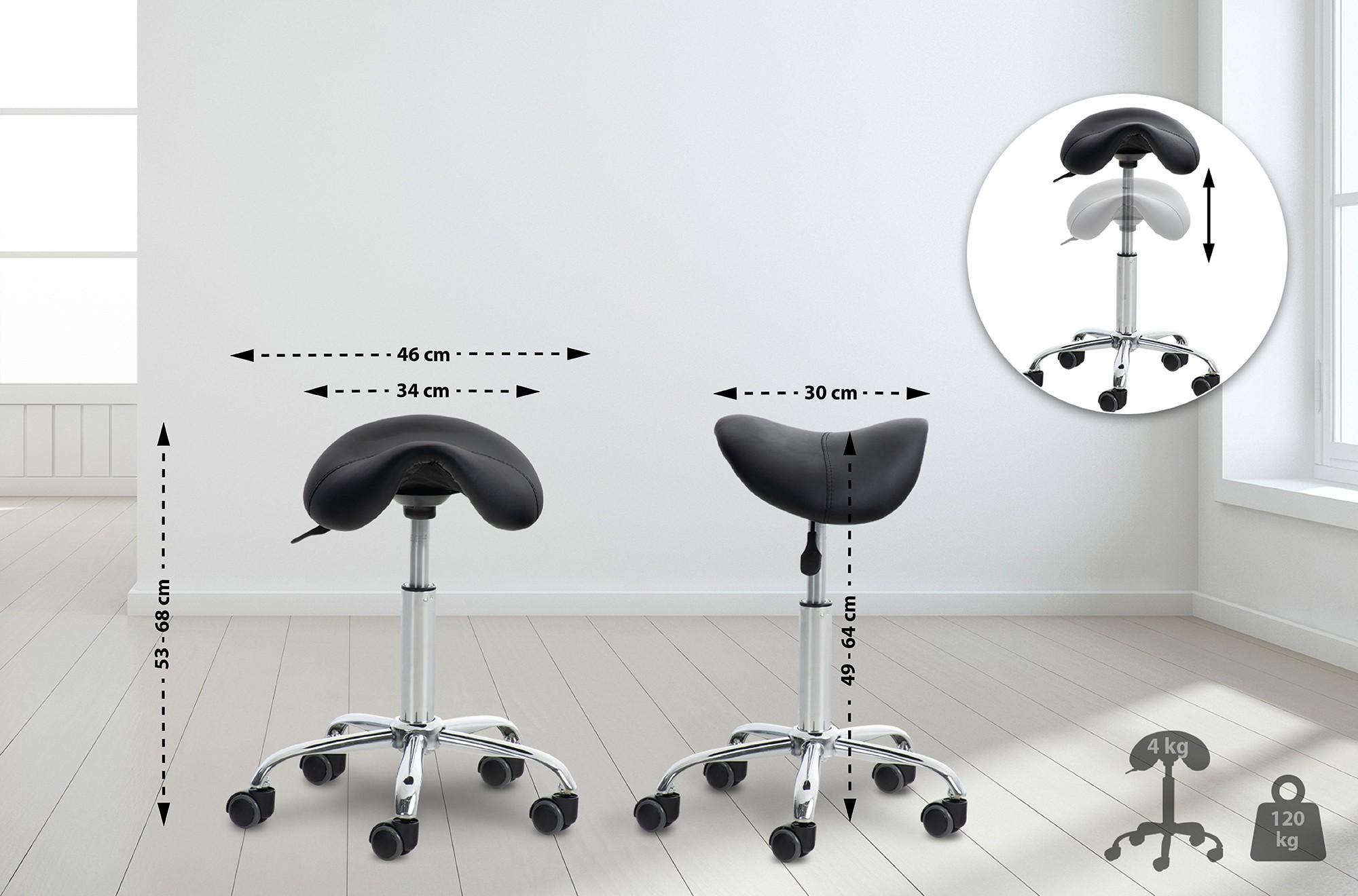 2er Set Arbeitshocker Reno Kunstleder
