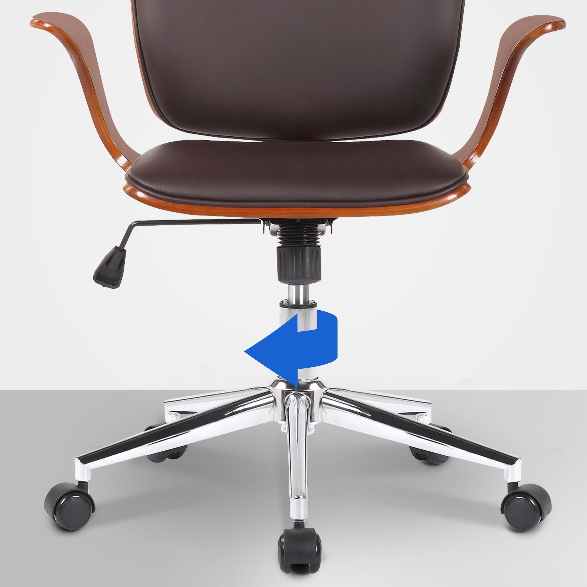 Bürostuhl Burbank walnuss/braun Kunstleder