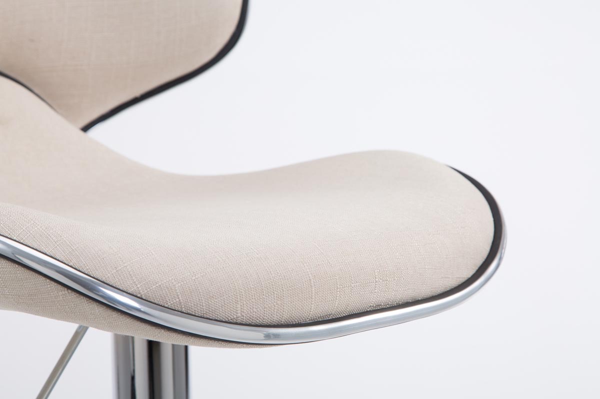 Barhocker Las Vegas V2 Stoff creme chrom
