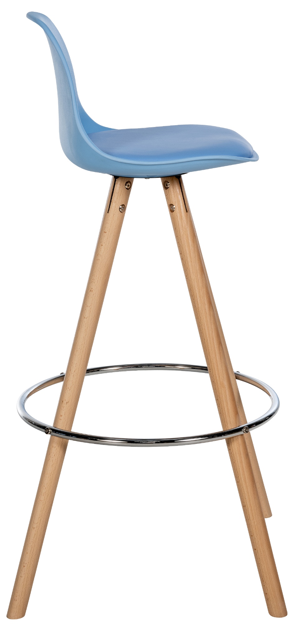 Barhocker Corbin Kunstleder Rund blau natura