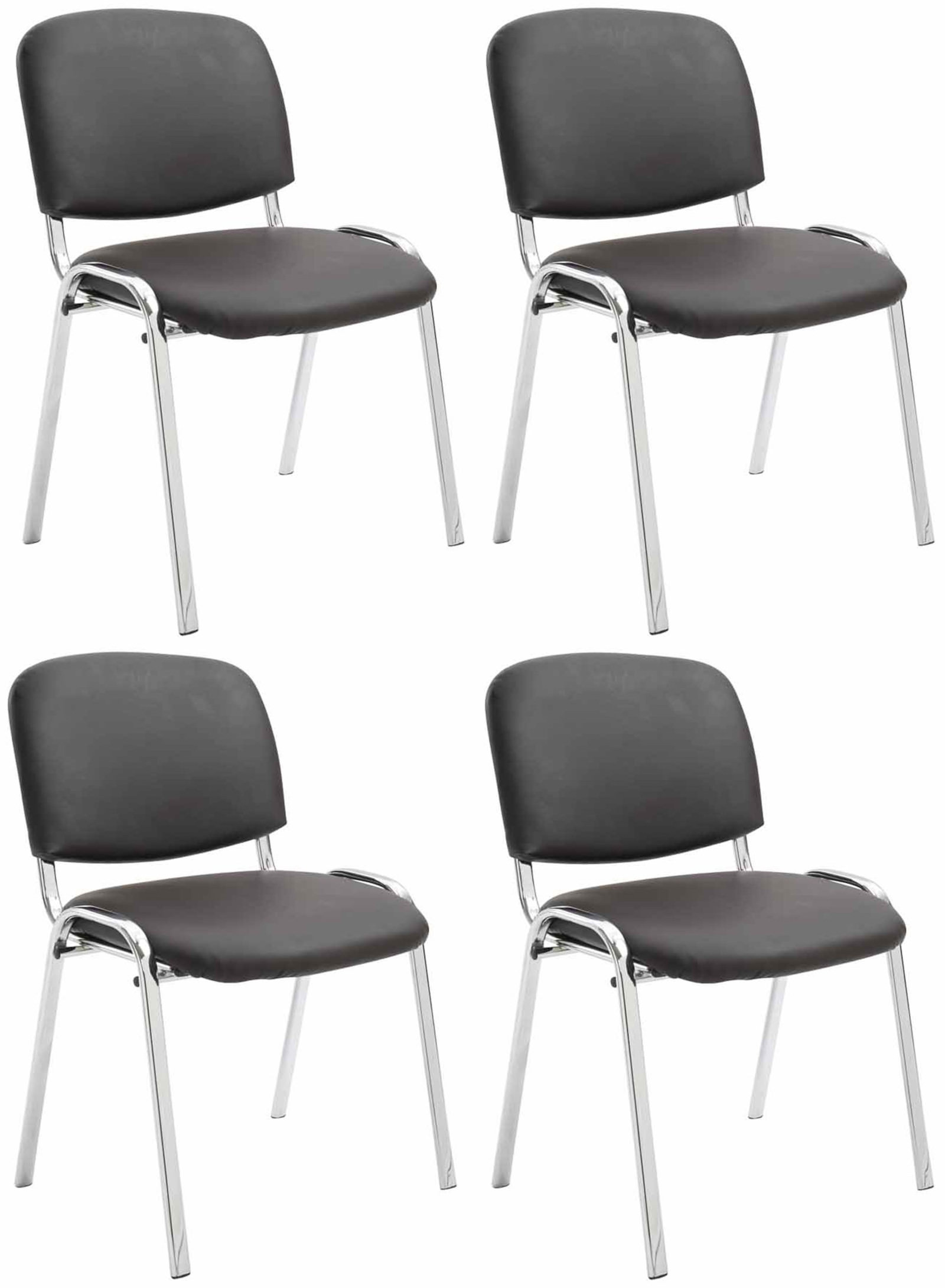 4er Set Stühle Ken Chrom Kunstleder