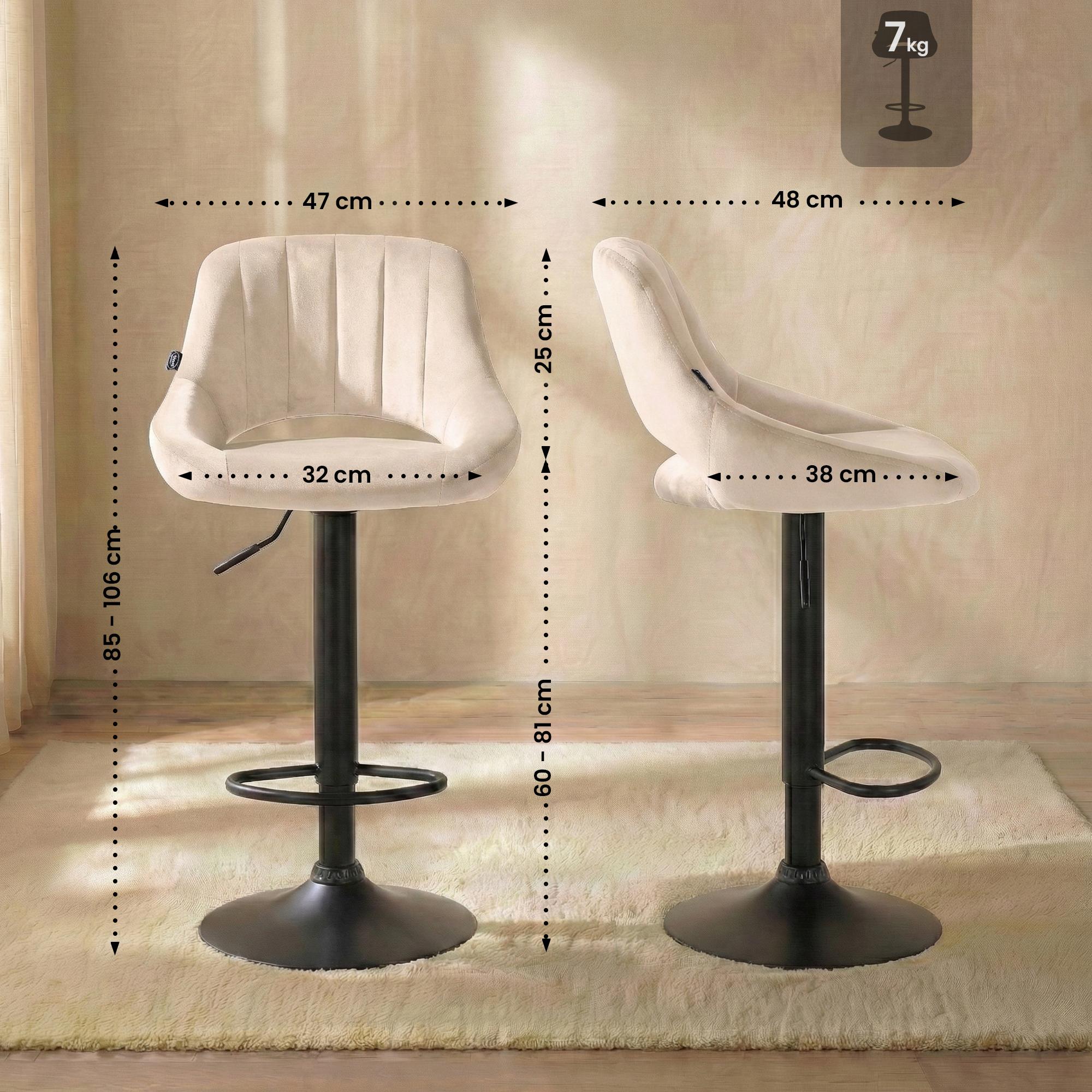 2er Set Barhocker Milet Samt