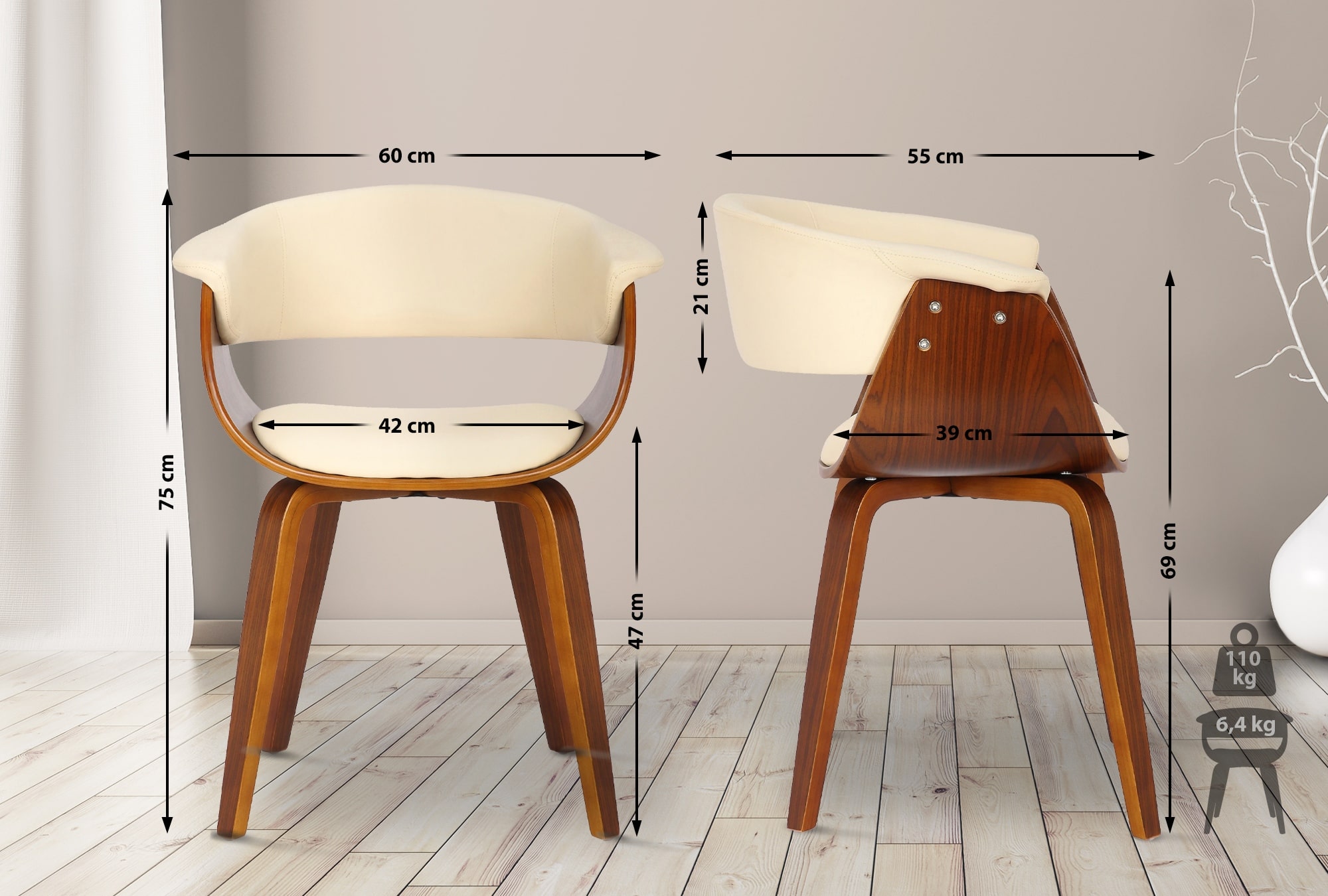 2er Set Stühle Bruce