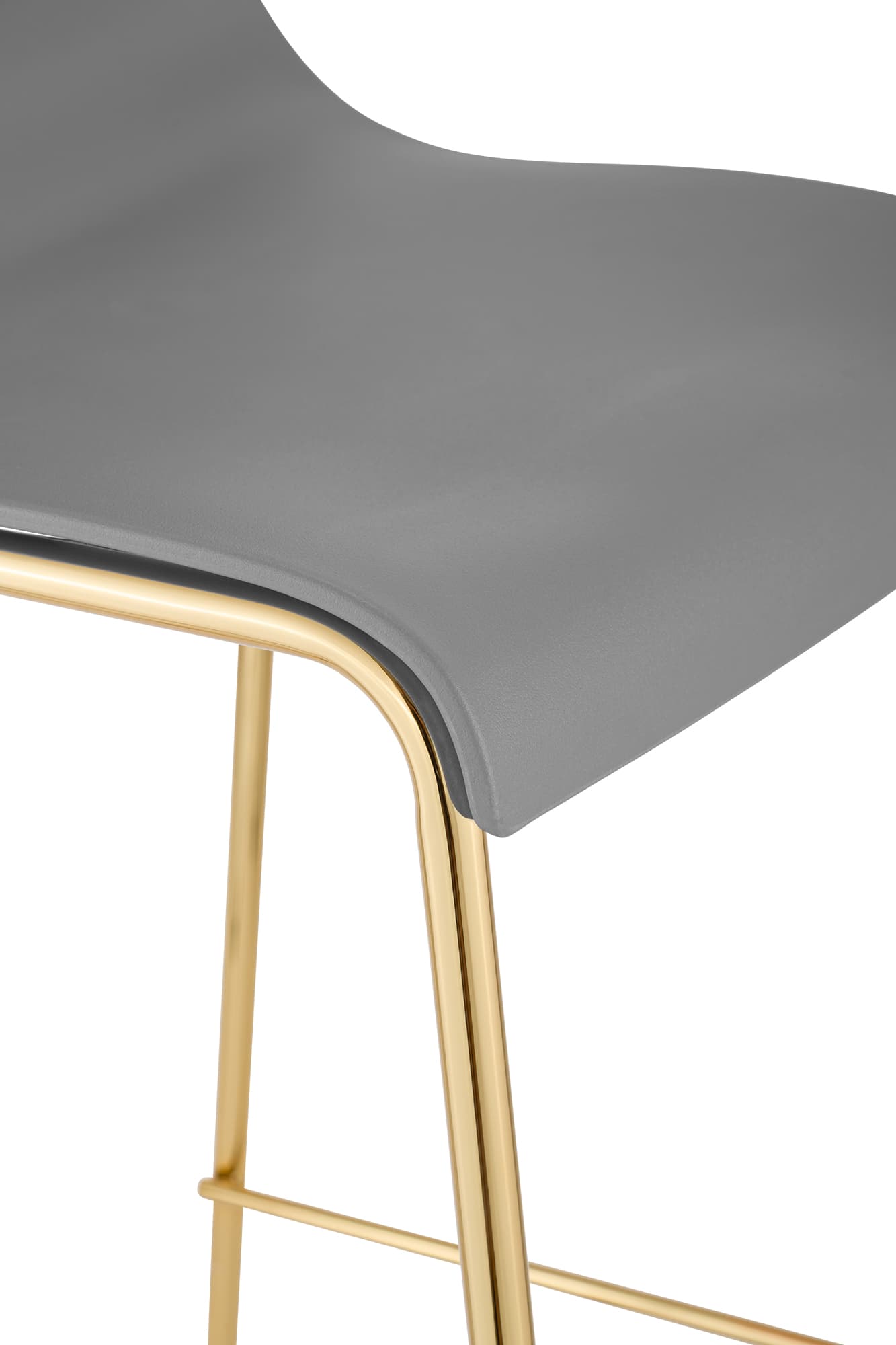 2er Set Barhocker Hover Kunststoff Vierfußgestell Gold