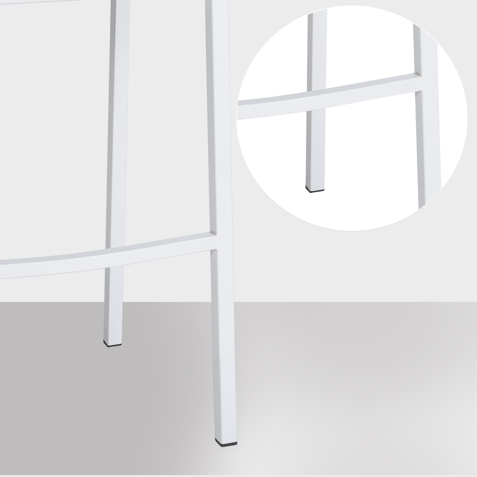 Barhocker Damaso Filz mit Vierfußgestell taupe weiß