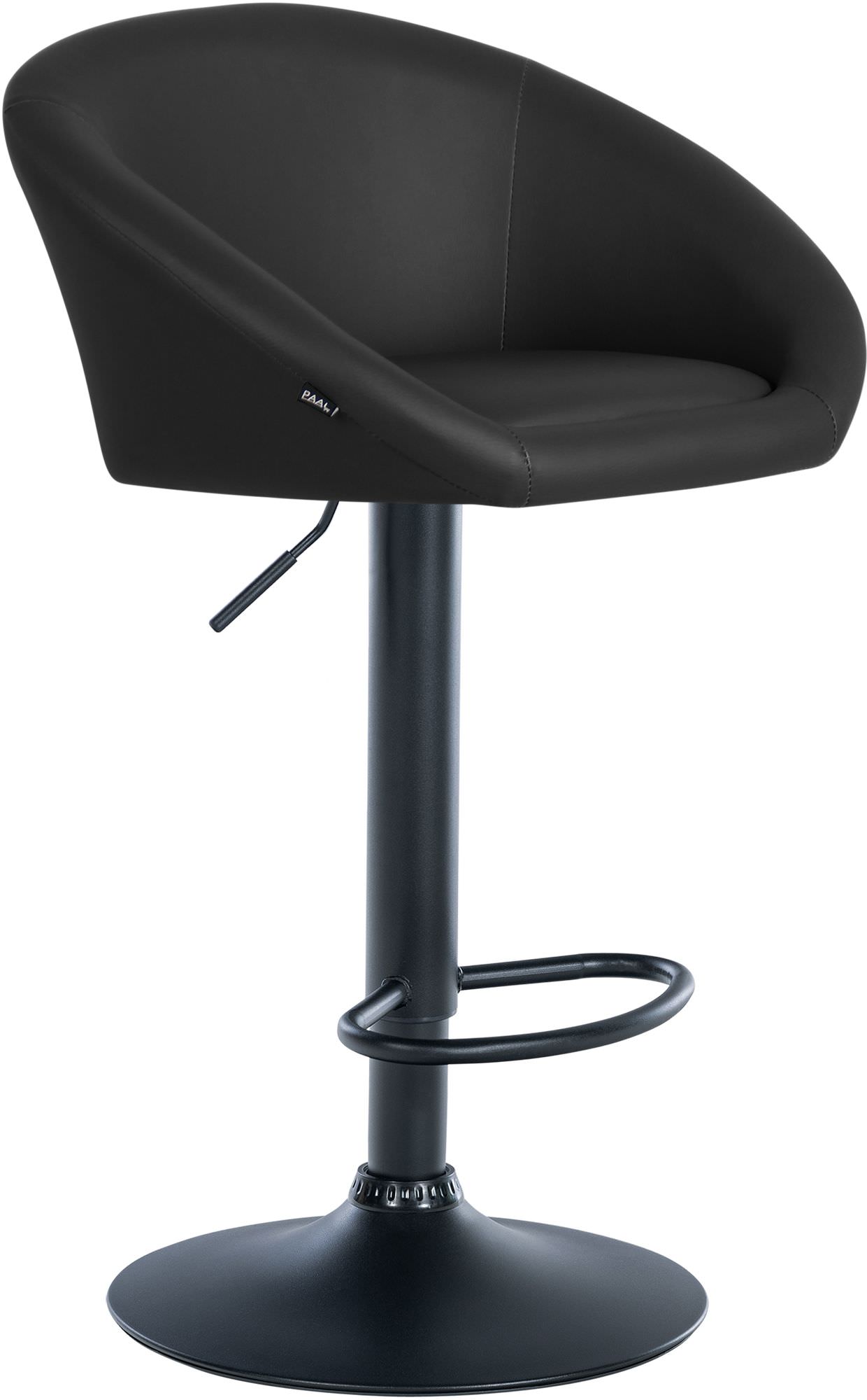Barhocker Davie Kunstleder Metall matt schwarz schwarz