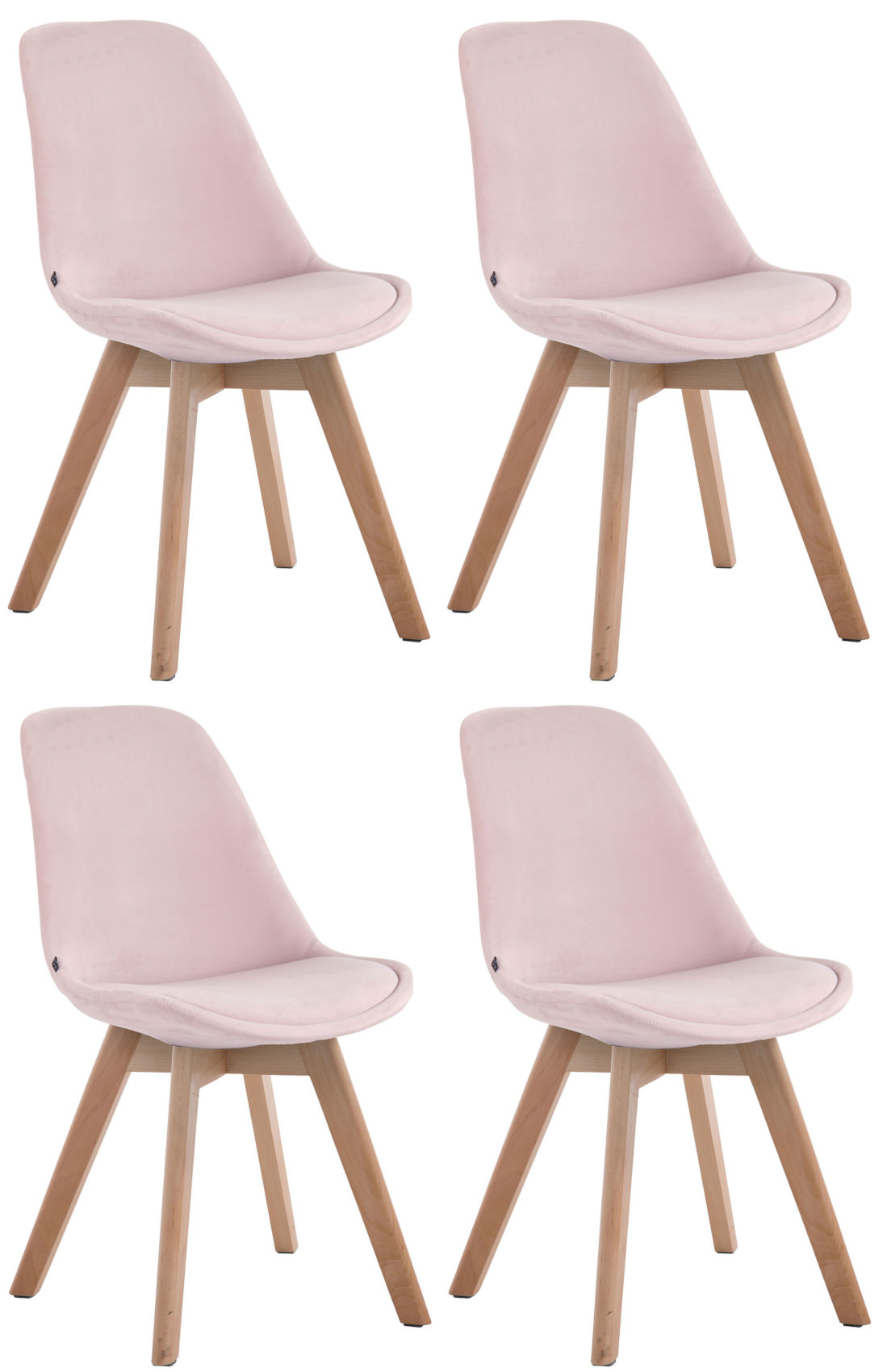 4er Set Besucherstühle Borneo Samt
