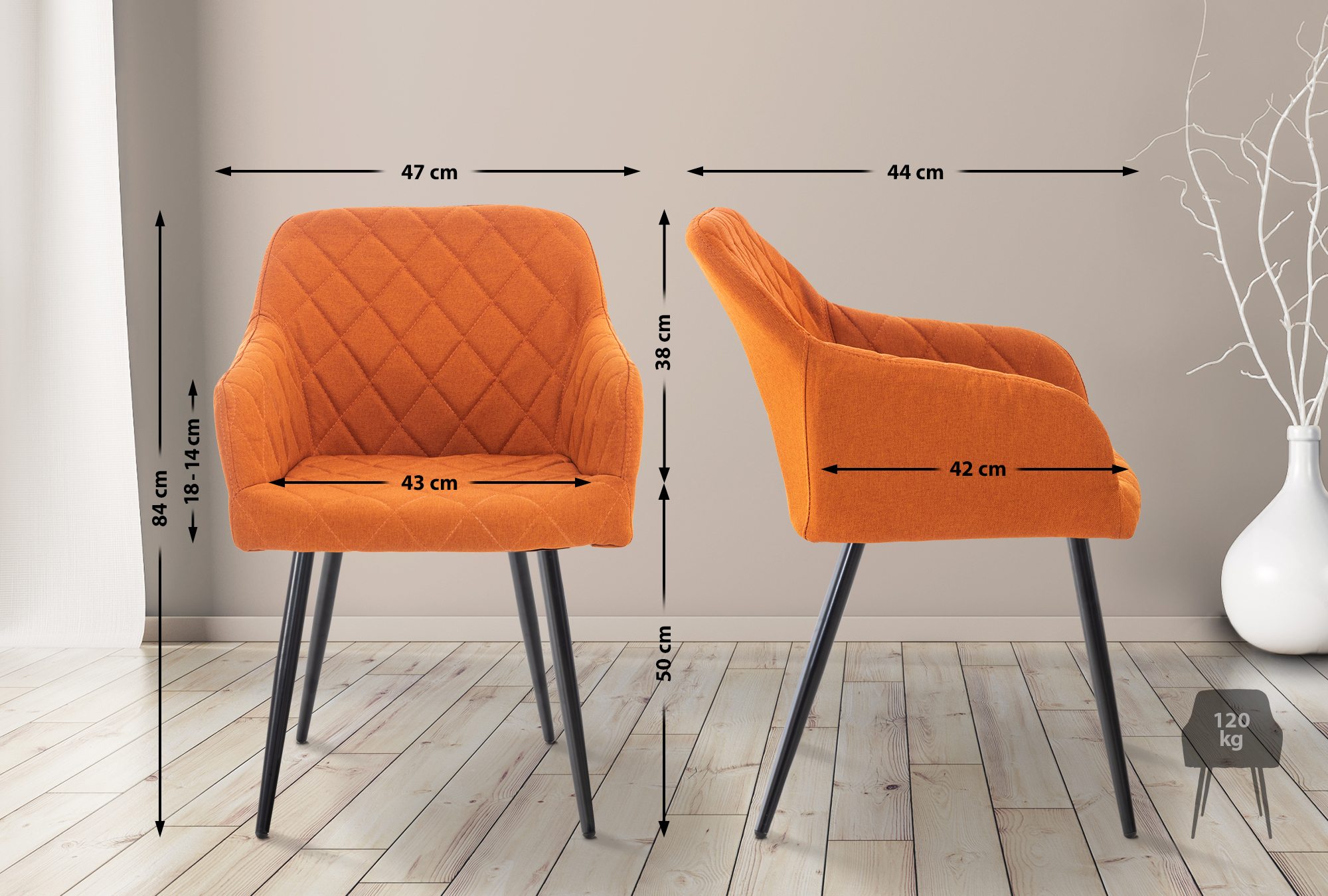 2er Set Esszimmerstuhl Shila