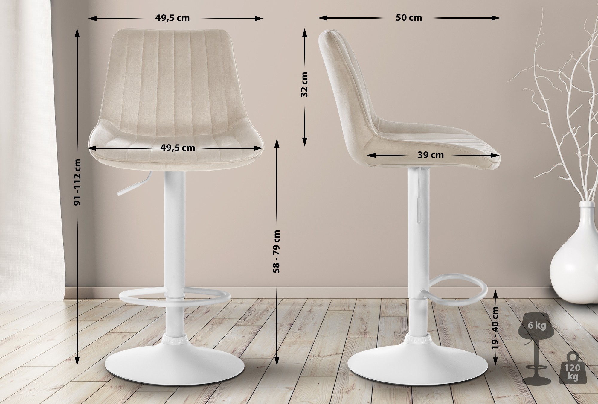 Barhocker Toni Samt
