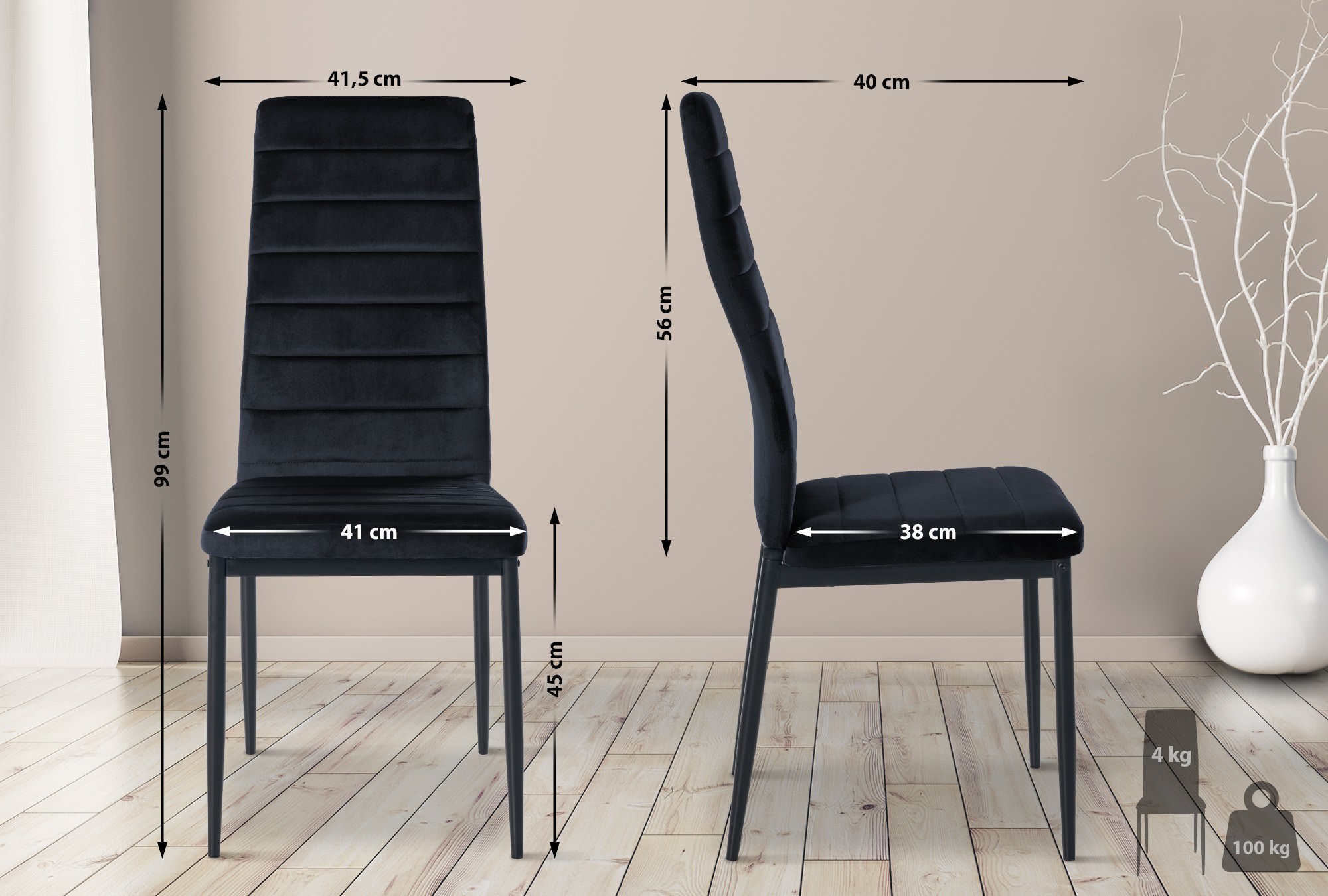 4er Set Esszimmerstühle Mayfair