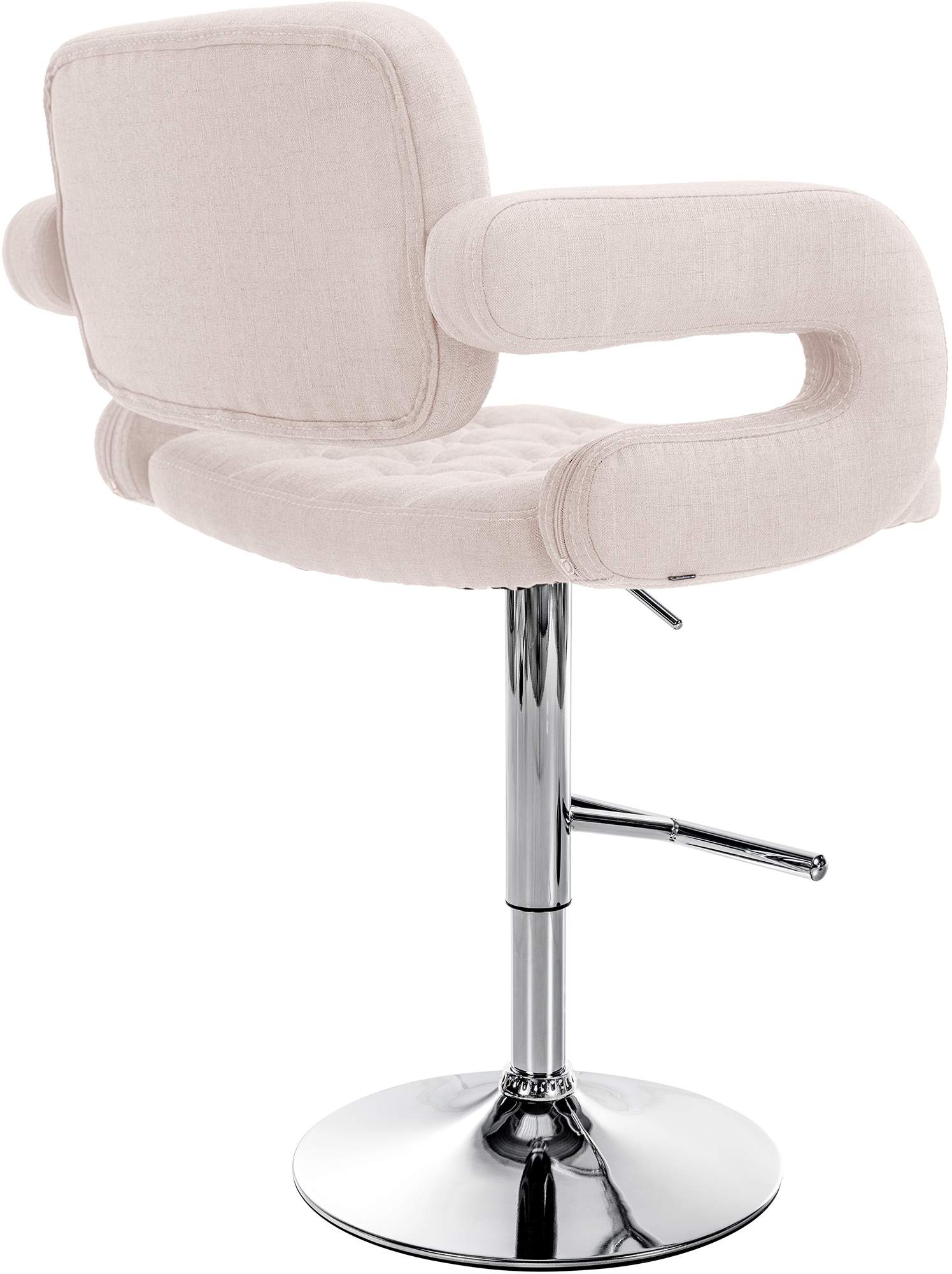Barhocker Dublin Stoff beige chrom