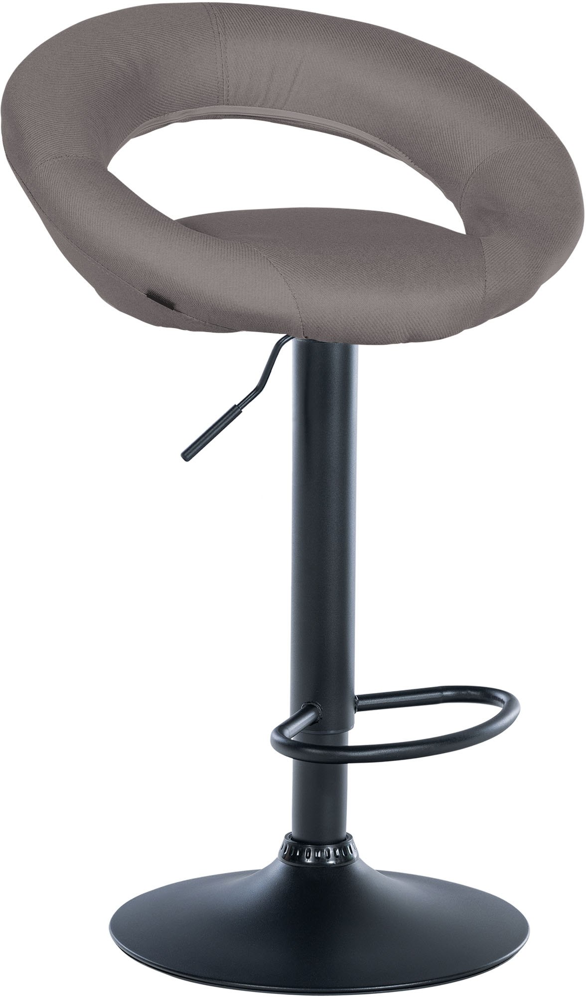 Barhocker Olinda Stoff grau schwarz