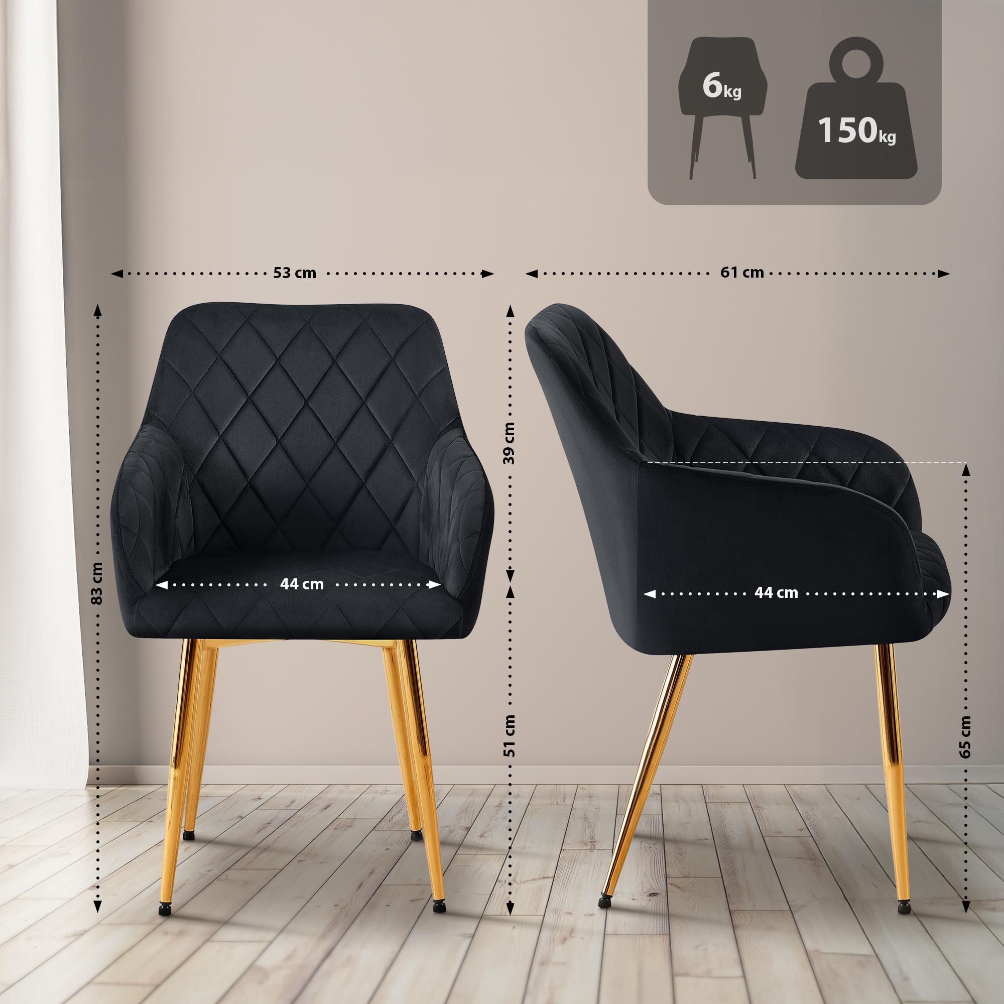 2er Set Esszimmerstühle Monett Samt