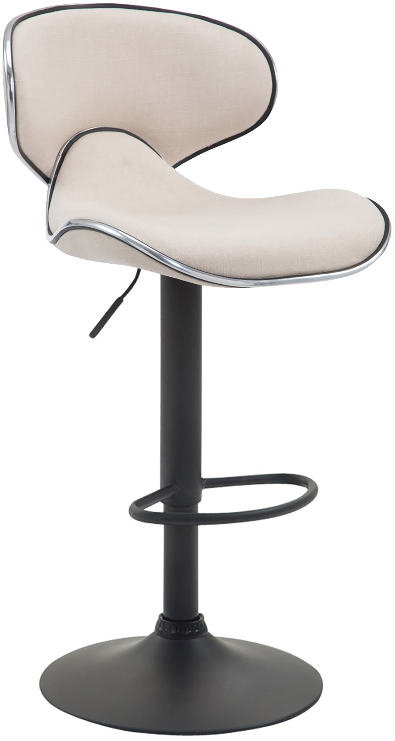 2er Set Barhocker Las Vegas V2 Stoff creme schwarz