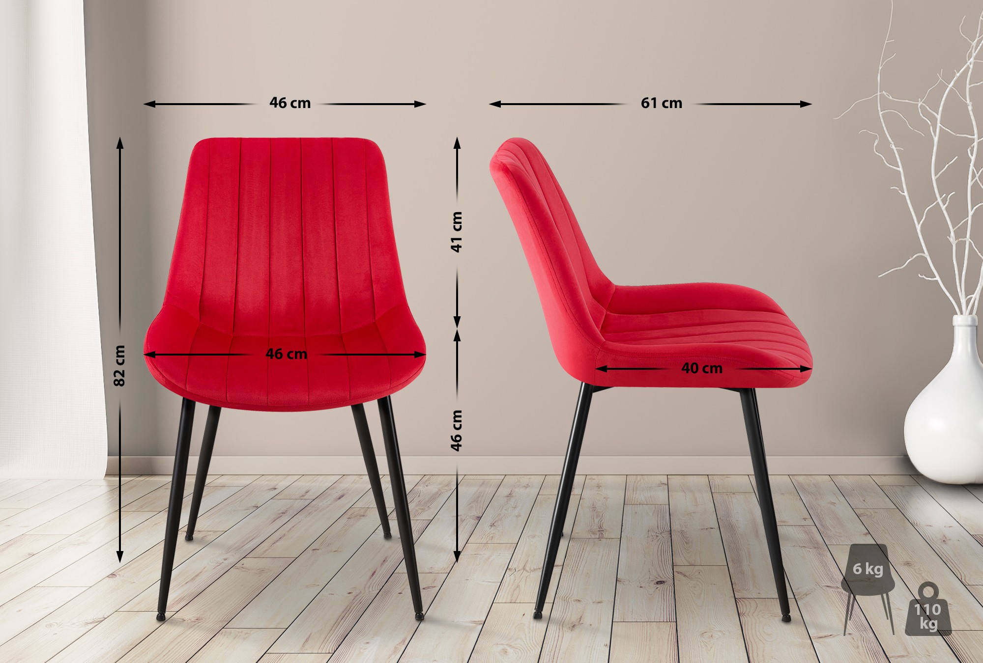 2er Set Stühle Rahden Samt