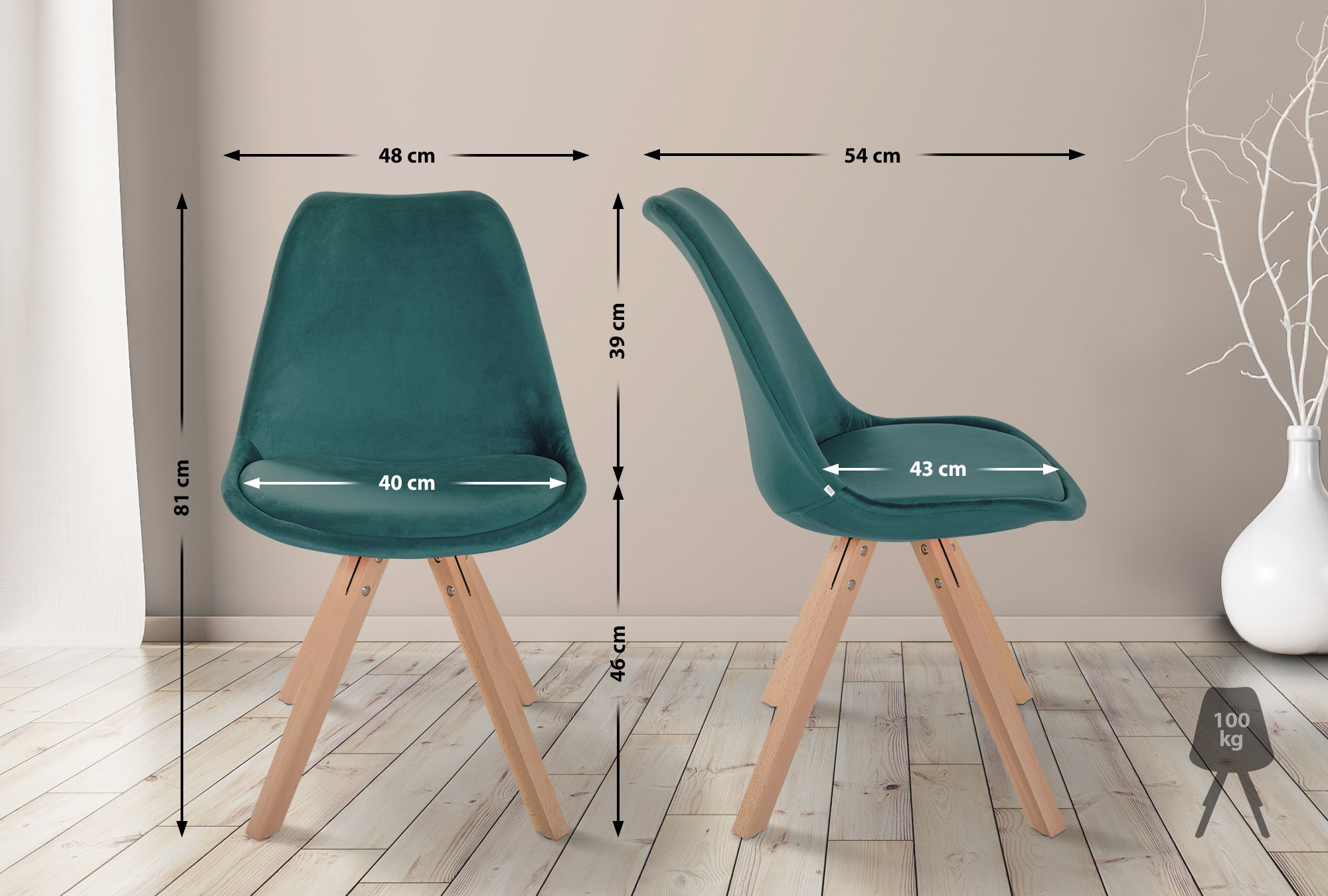 4er Set Stühle Sofia Samt