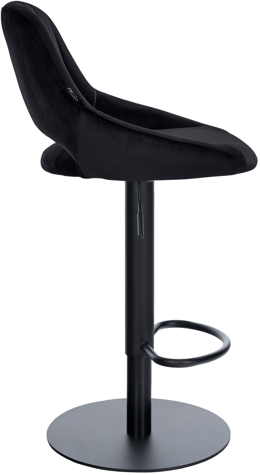 2er Set Barhocker Milet Schwarz mit extra schweren Standfüßen schwarz Samt
