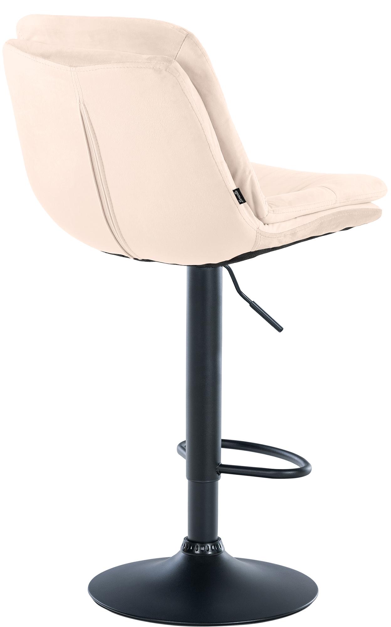 Barhocker Laurel Samt Metall matt schwarz creme