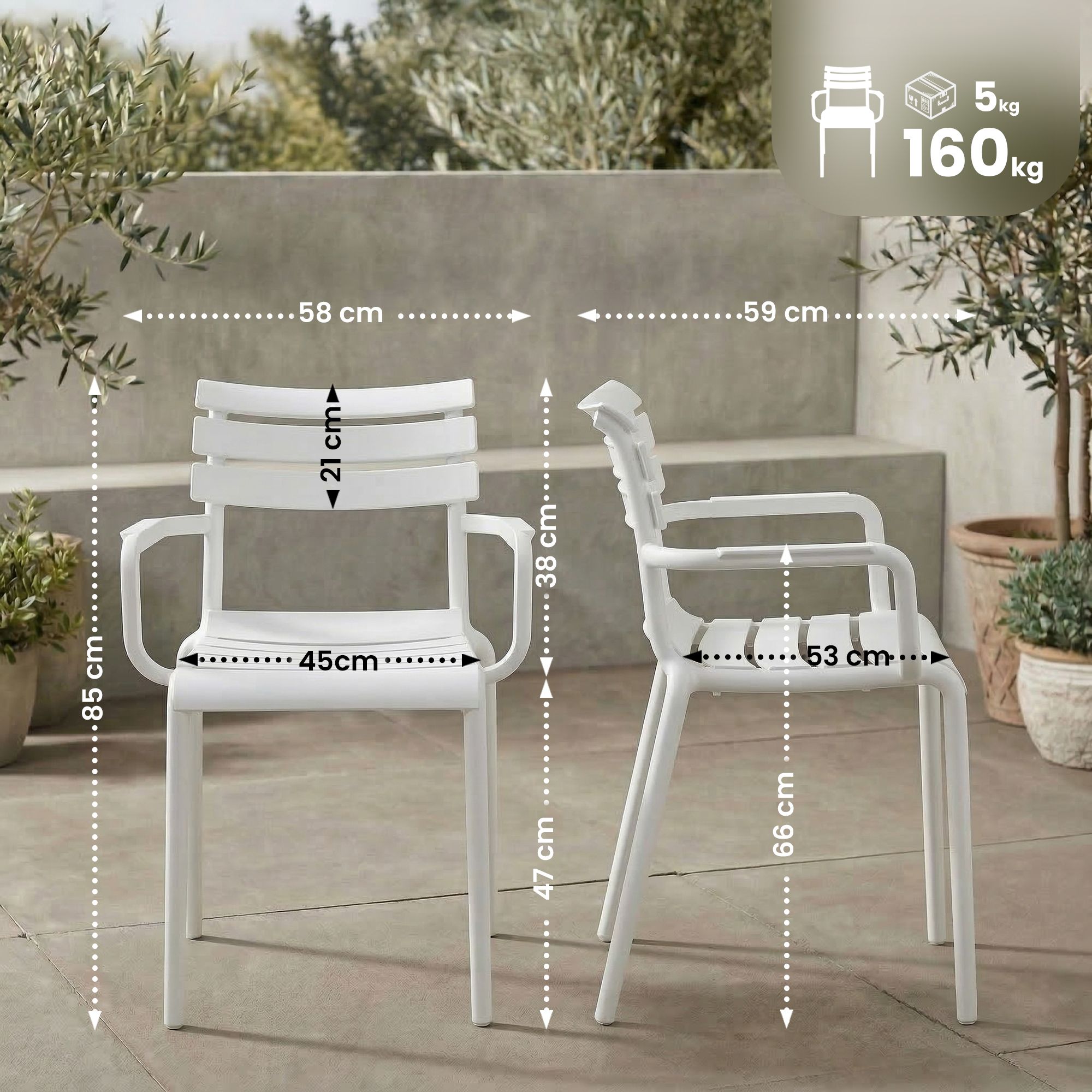 4er Set Gartenstühle Paris