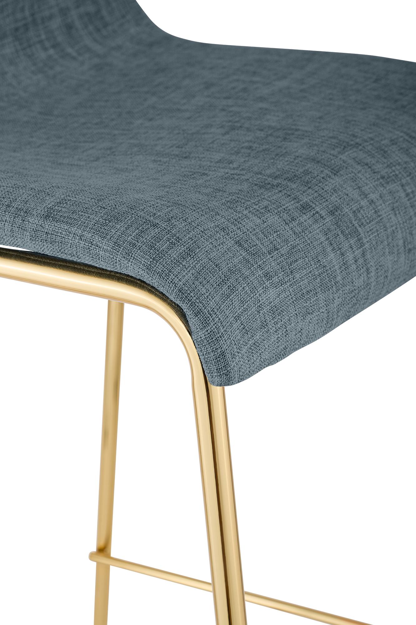 Barhocker Hover Stoff Vierfußgestell Gold
