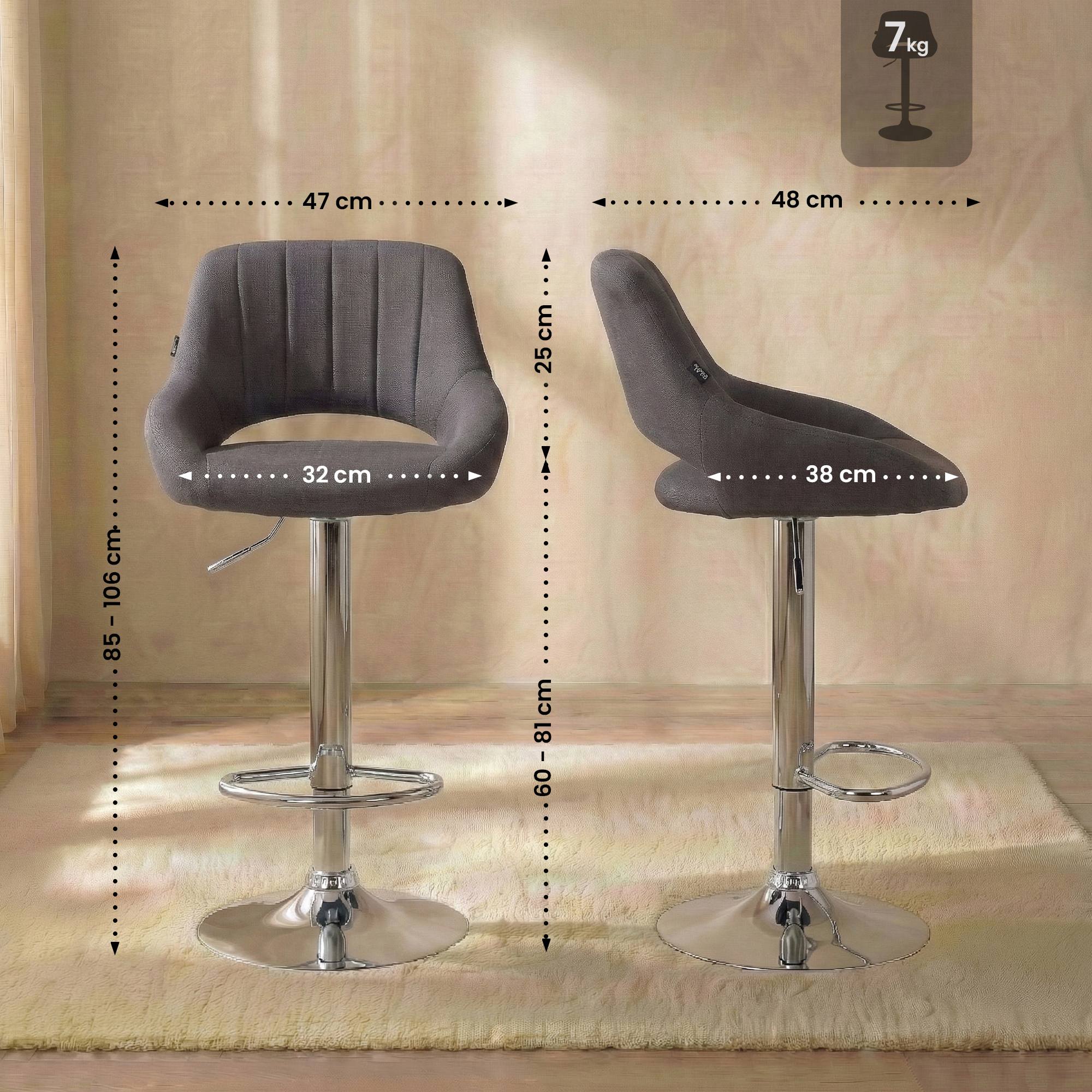 2er Set Barhocker Milet Stoff