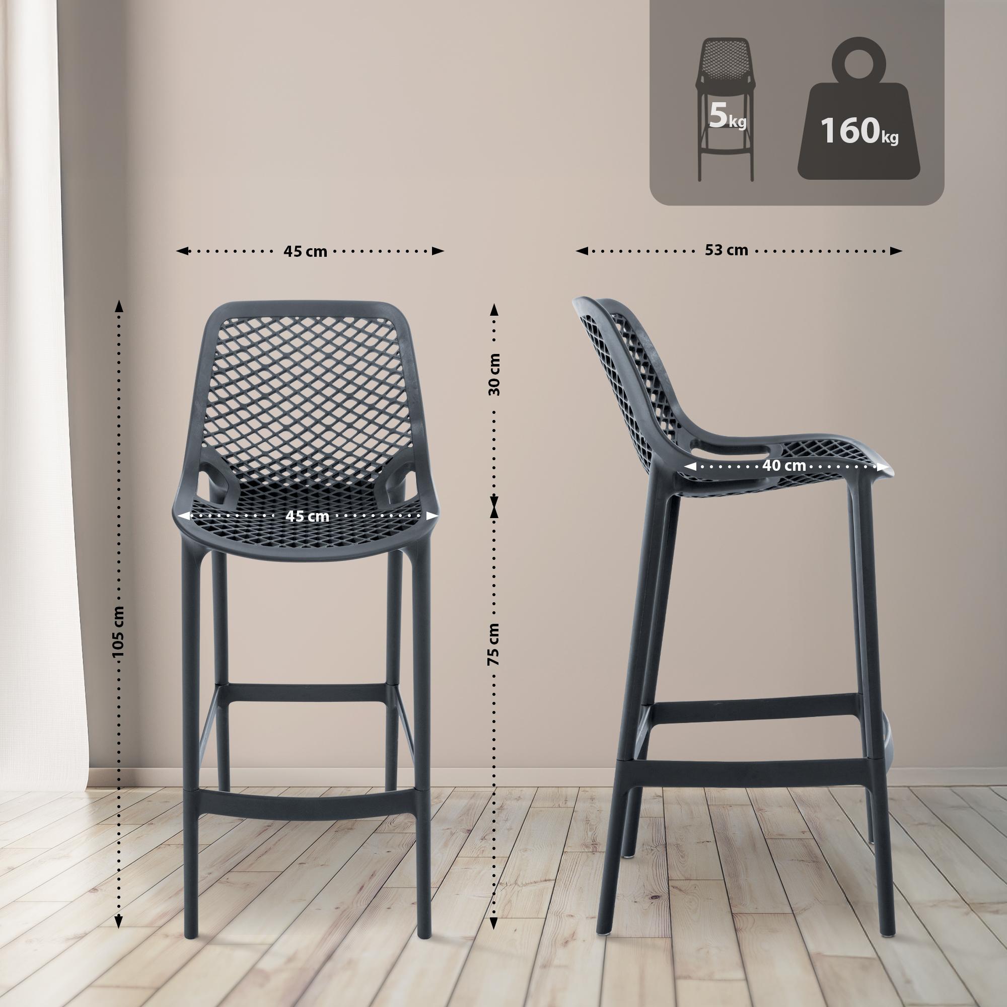 2er Set Outdoor Barhocker Air