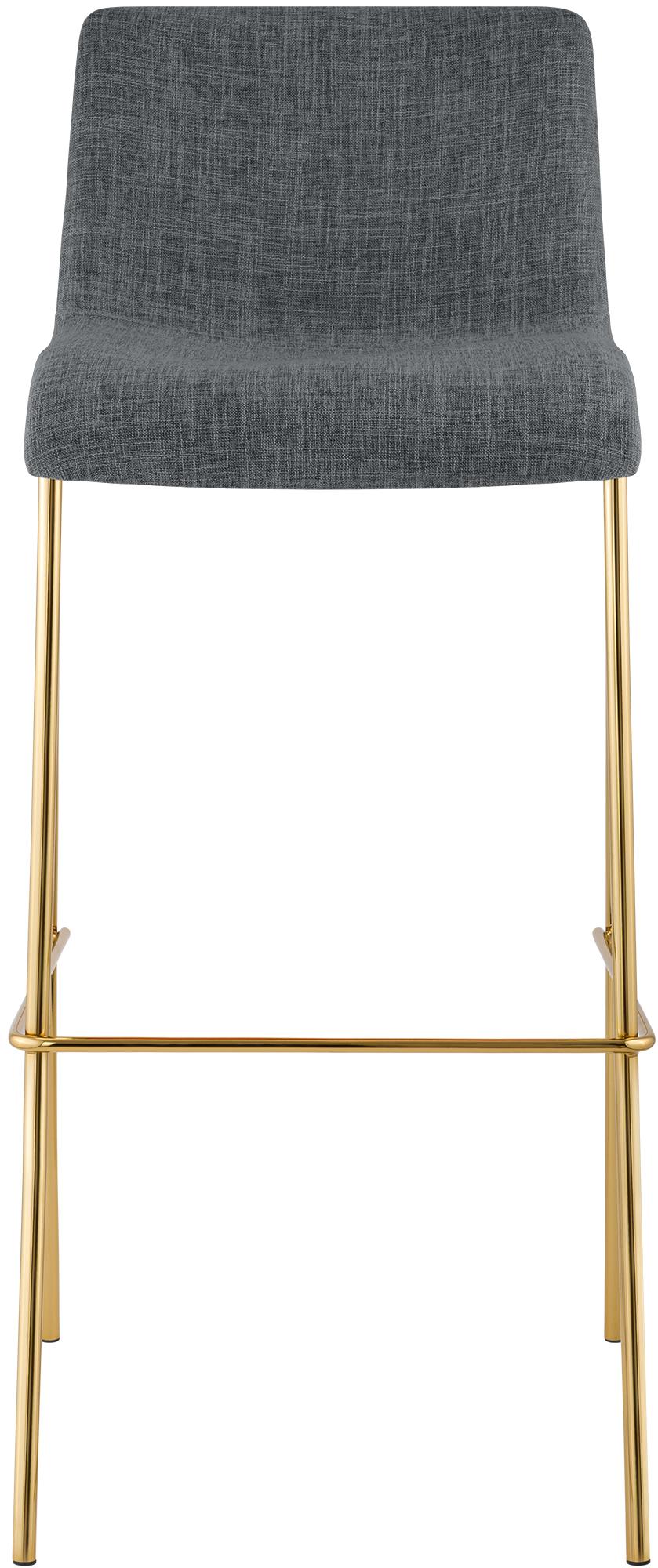 2er Set Barhocker Hover Stoff Vierfußgestell Gold